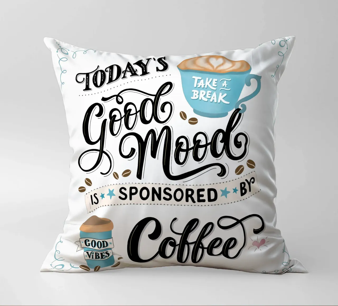 Kaffee. Zitat. Buon umore. Felicità. cuscino da CalliLetters