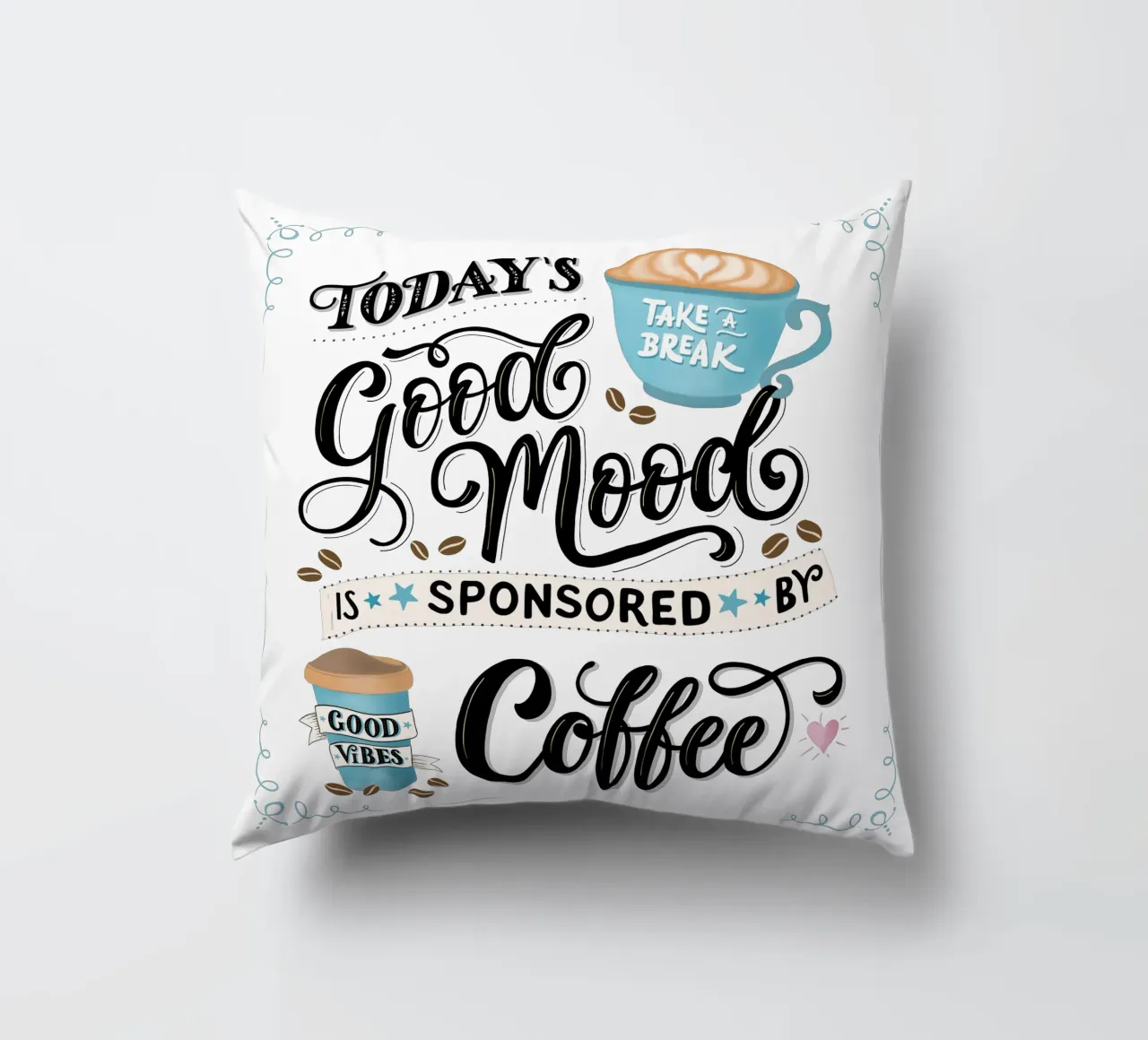 Kaffee. Zitat. Buon umore. Felicità. cuscino da CalliLetters