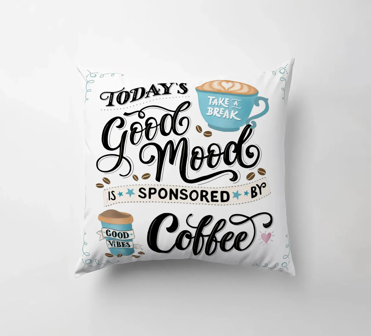 Kaffee. Zitat. Buon umore. Felicità. cuscino da CalliLetters