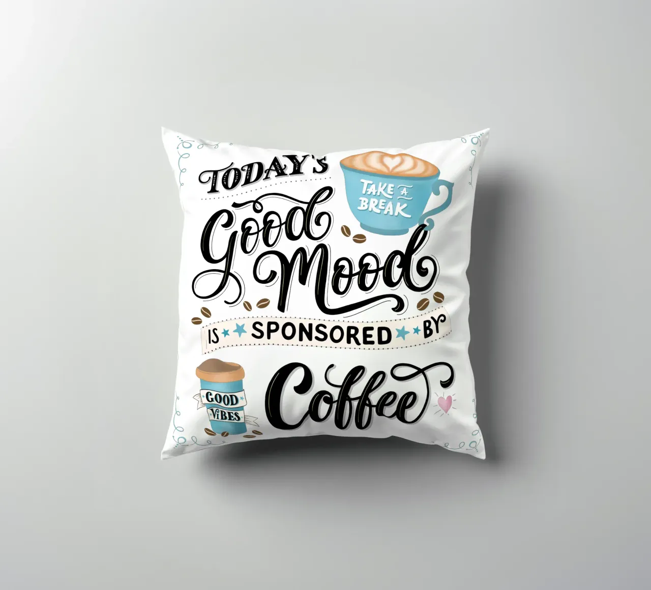 Kaffee. Zitat. Buon umore. Felicità. cuscino da CalliLetters