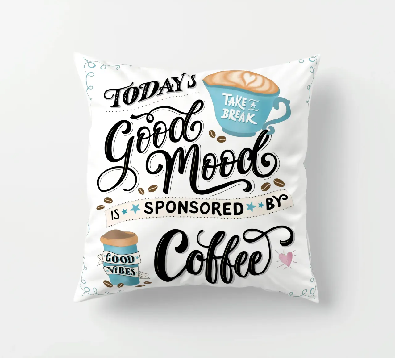 Kaffee. Zitat. Buon umore. Felicità. cuscino da CalliLetters