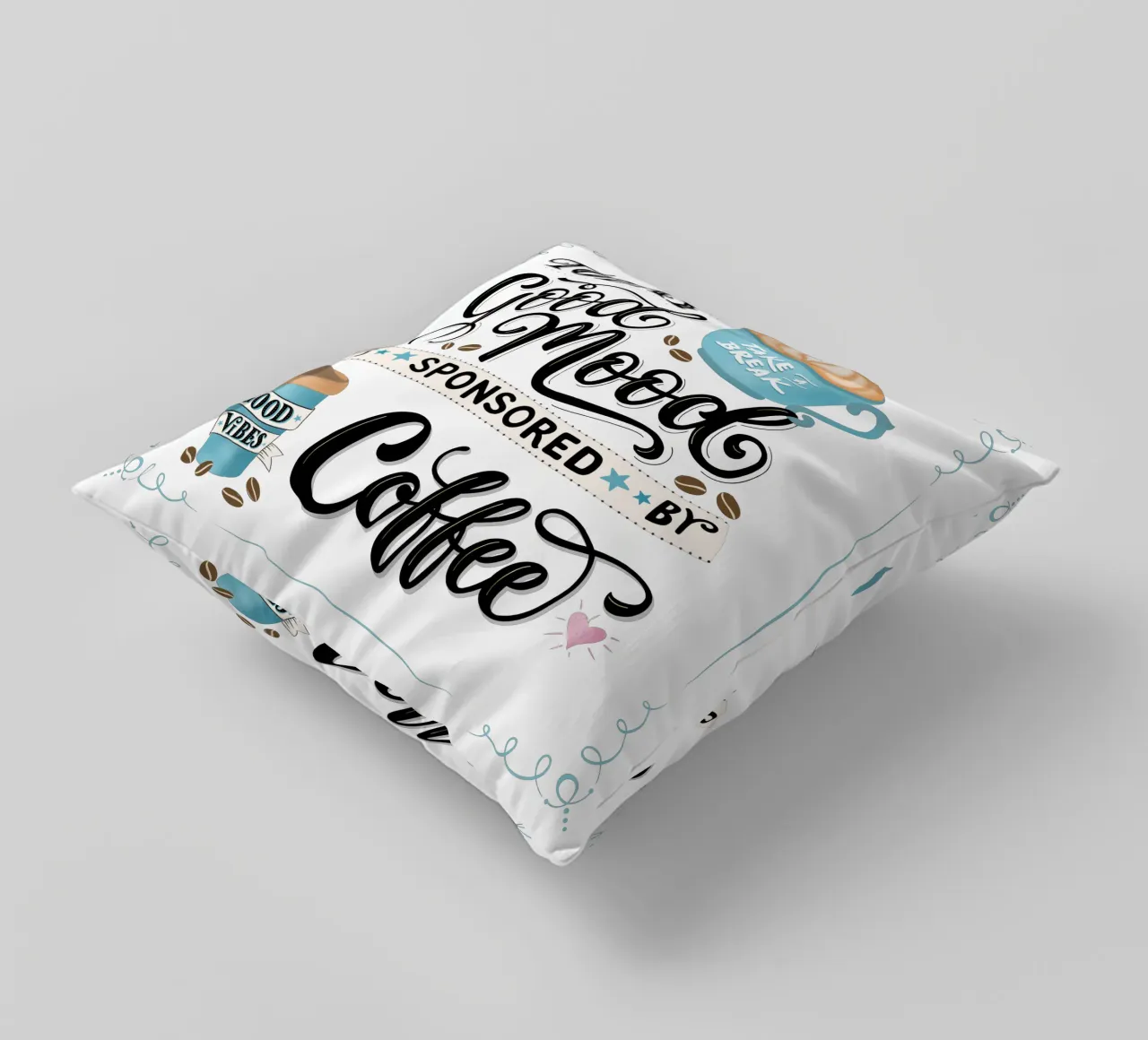 Kaffee. Zitat. Buon umore. Felicità. cuscino da CalliLetters