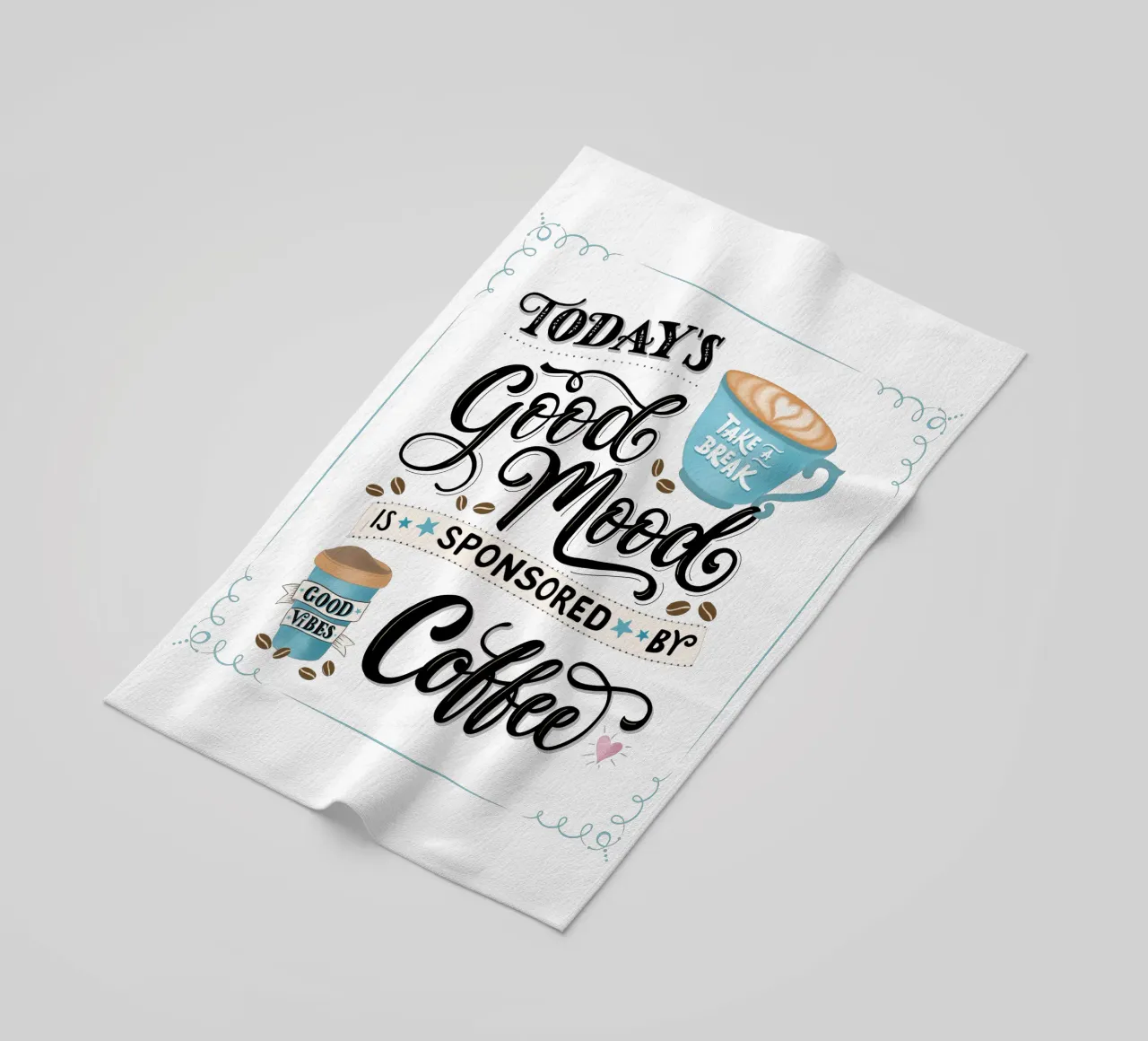 Kaffee. Zitat. Buon umore. Felicità. telo mare da CalliLetters