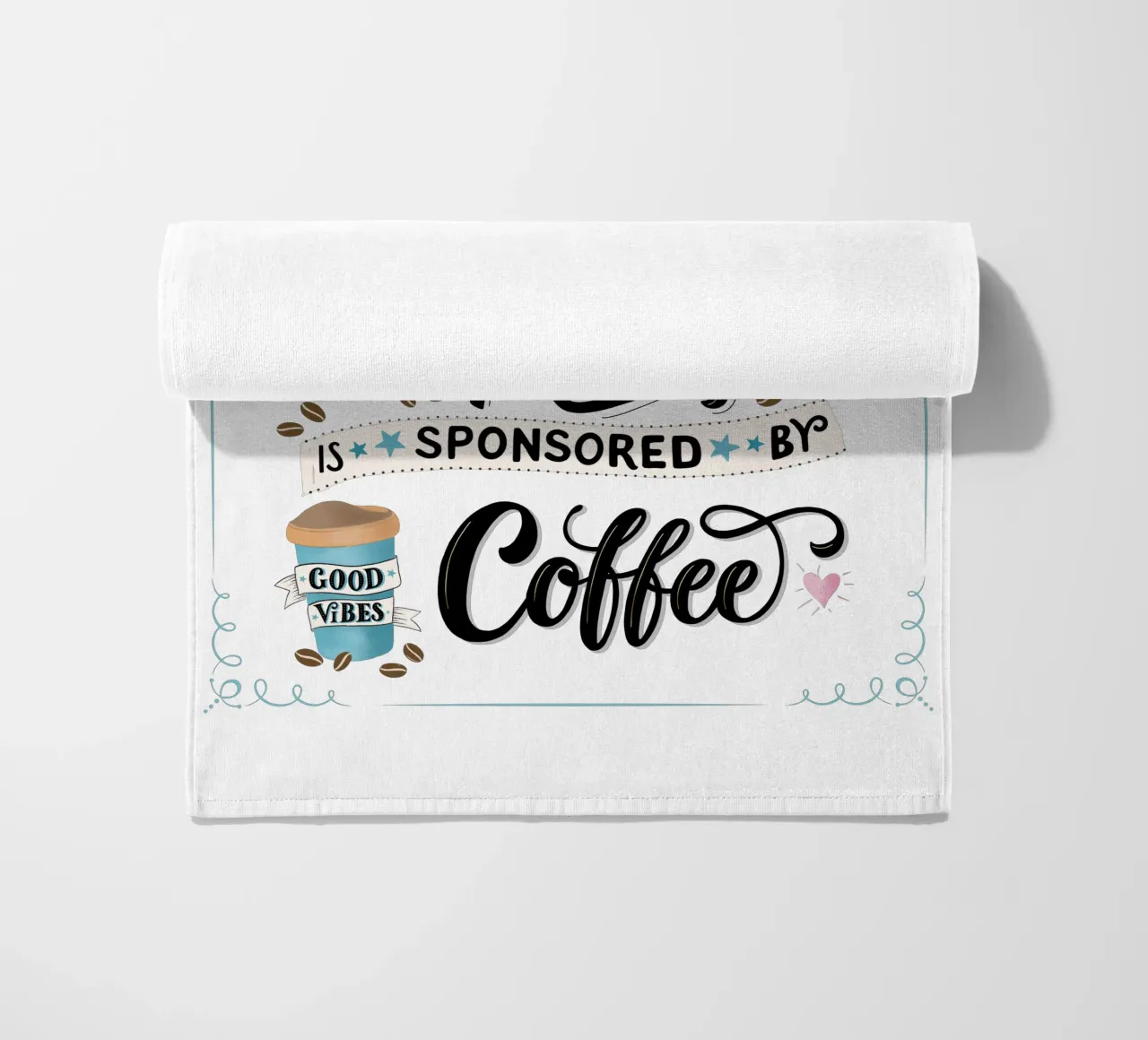 Kaffee. Zitat. Buon umore. Felicità. telo mare da CalliLetters