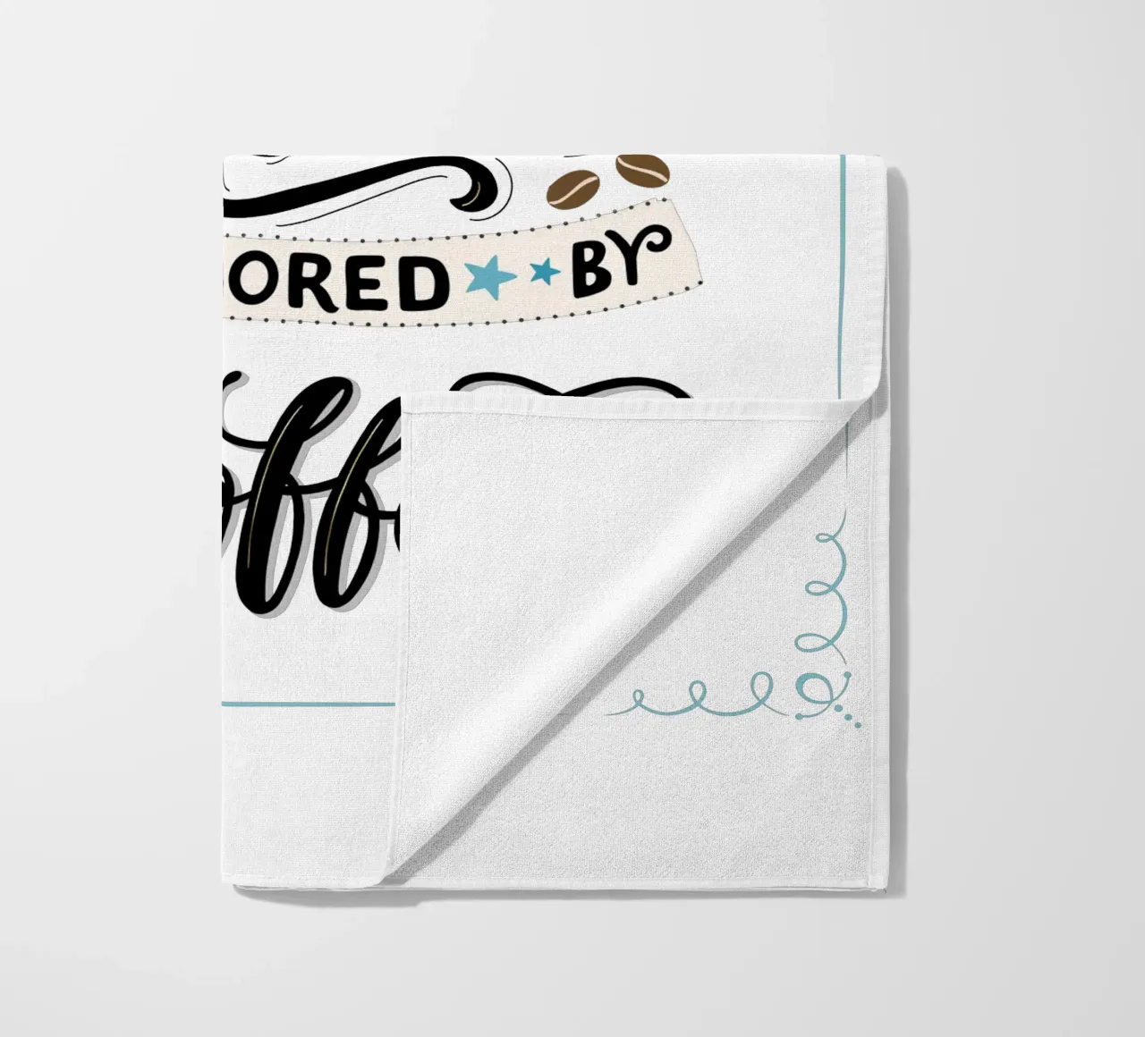 Kaffee. Zitat. Buon umore. Felicità. telo mare da CalliLetters