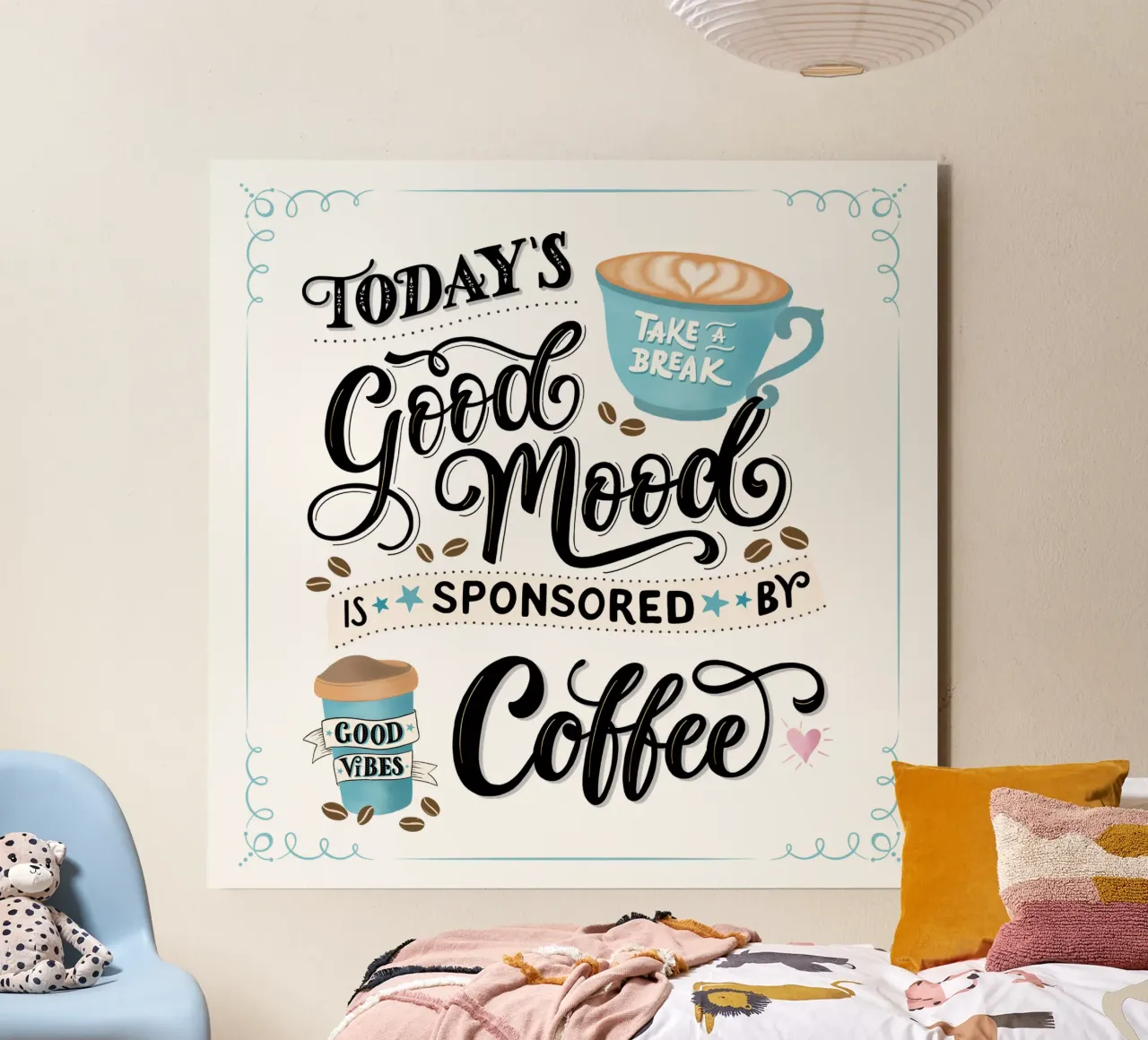 Kaffee. Zitat. Buon umore. Felicità. alluminio dibond da CalliLetters