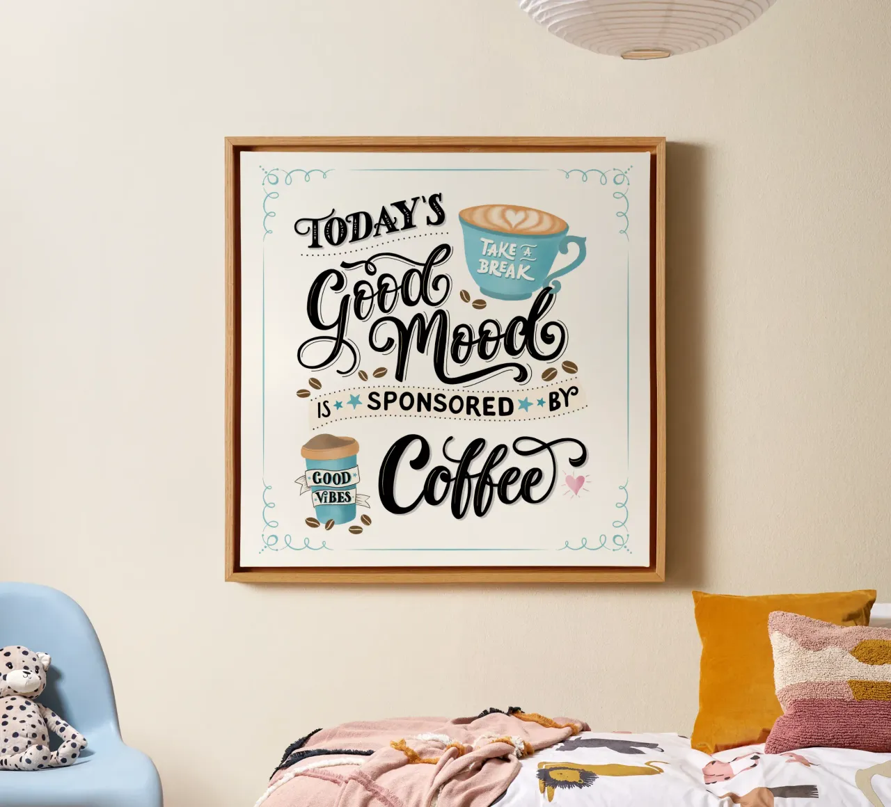 Kaffee. Zitat. Buon umore. Felicità. tela da CalliLetters