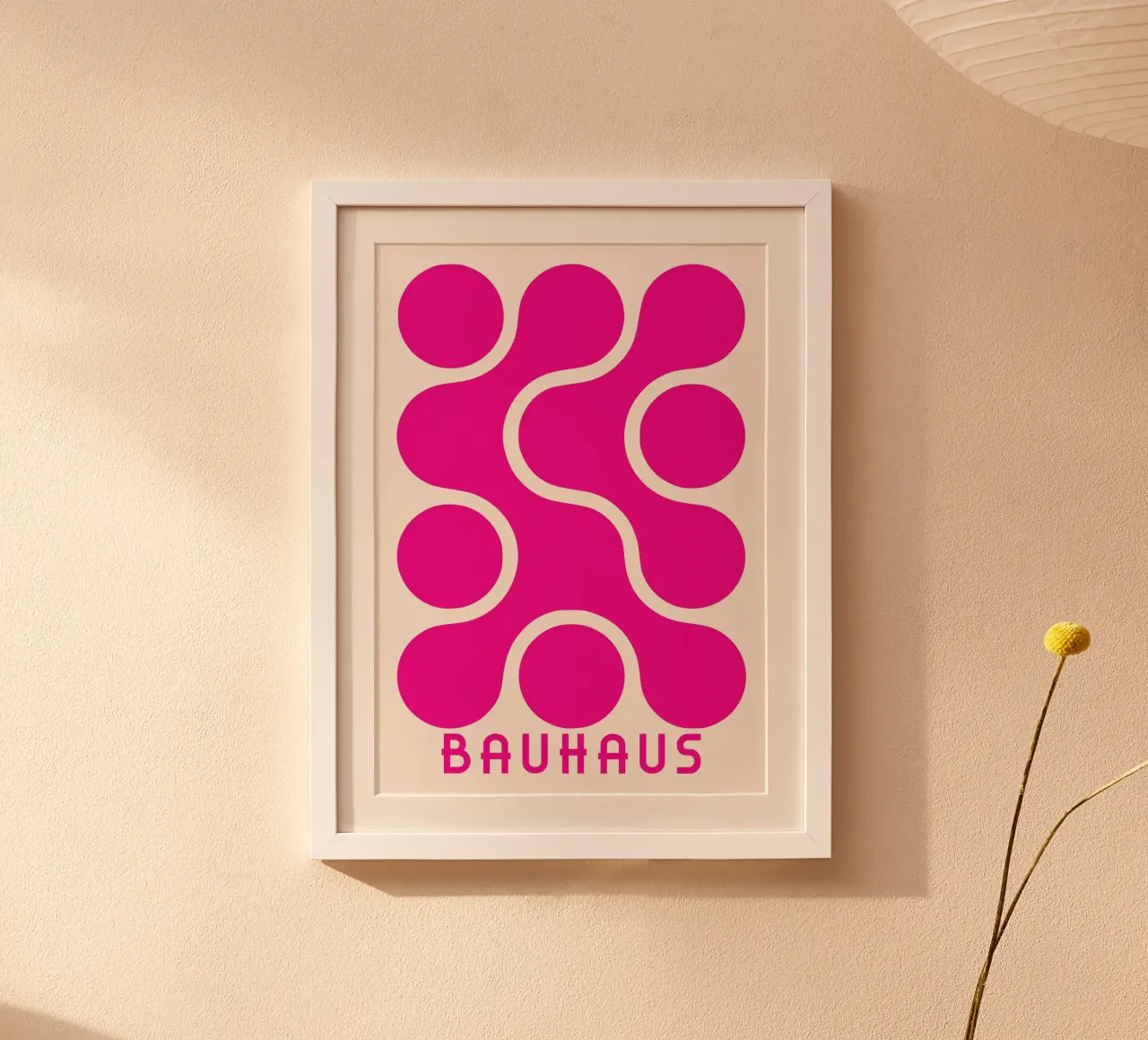 Roze Bauhaus Blobs Poster - Abstracte Metaball Kunst poster van Grungeo