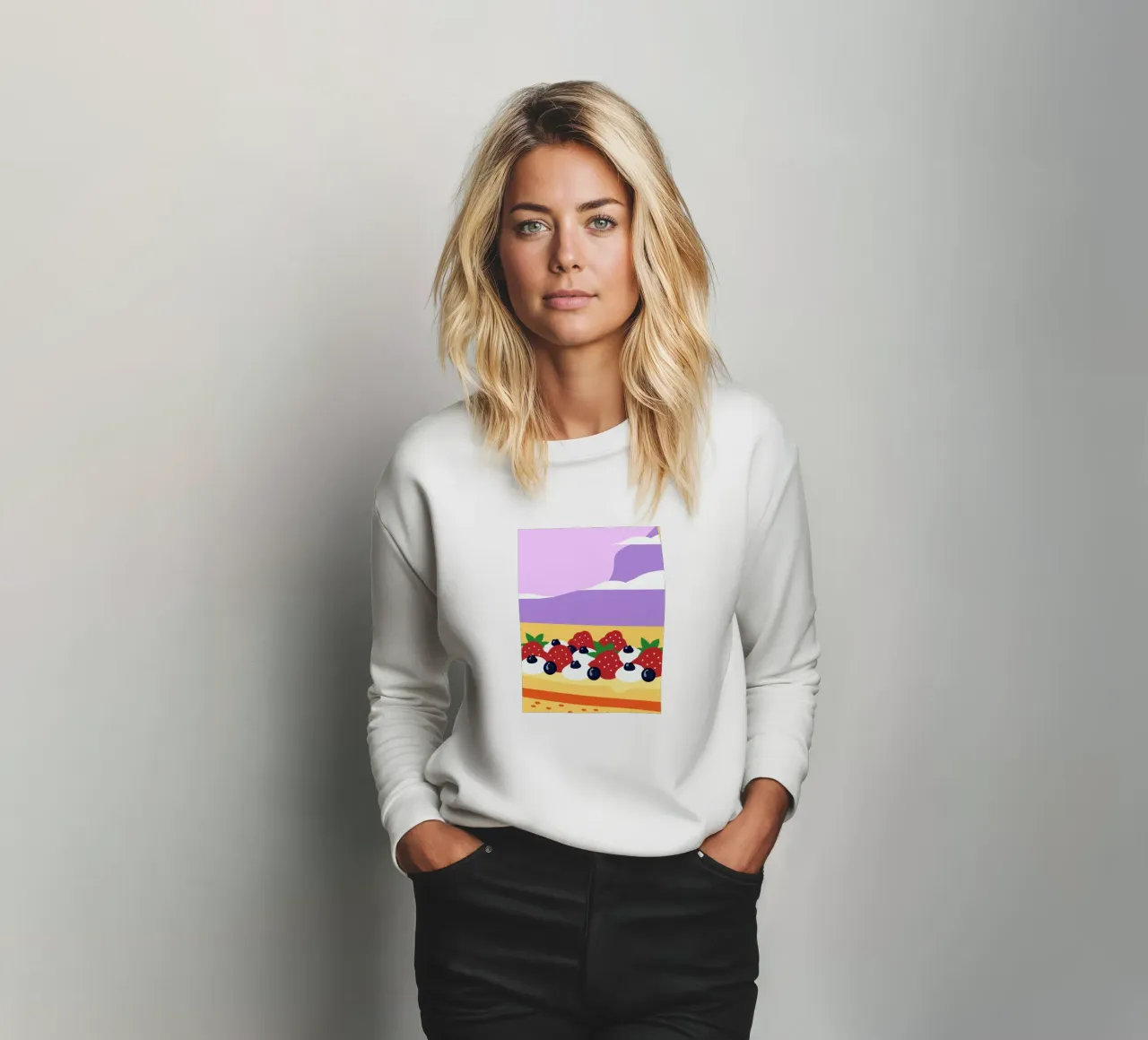 Erdbeer-Blaubeer-Torte Sweatshirt von OFFICIAL FRUIT & VEGETABLES
