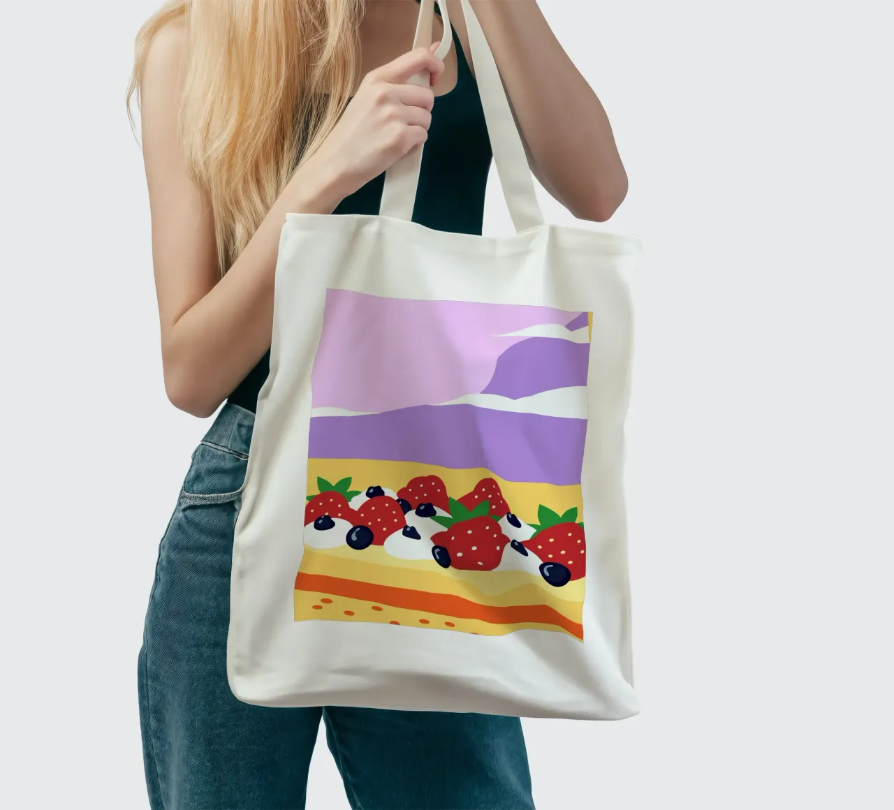 Crostata di fragole e mirtilli borsa in juta da OFFICIAL FRUIT & VEGETABLES