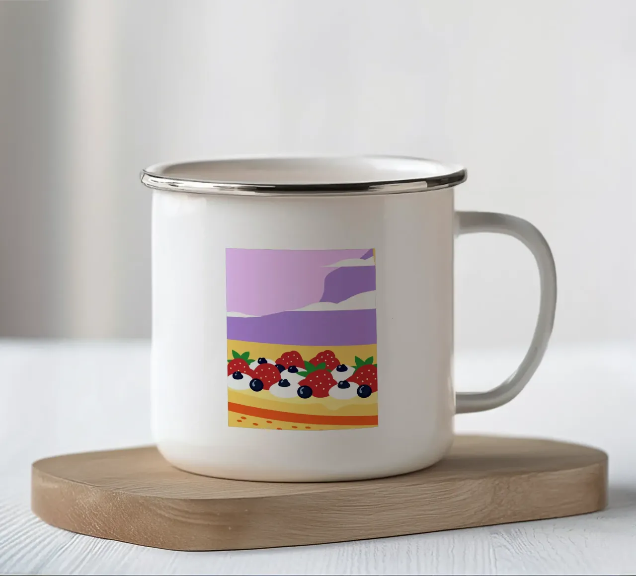 Crostata di fragole e mirtilli tazza in smalto da OFFICIAL FRUIT & VEGETABLES