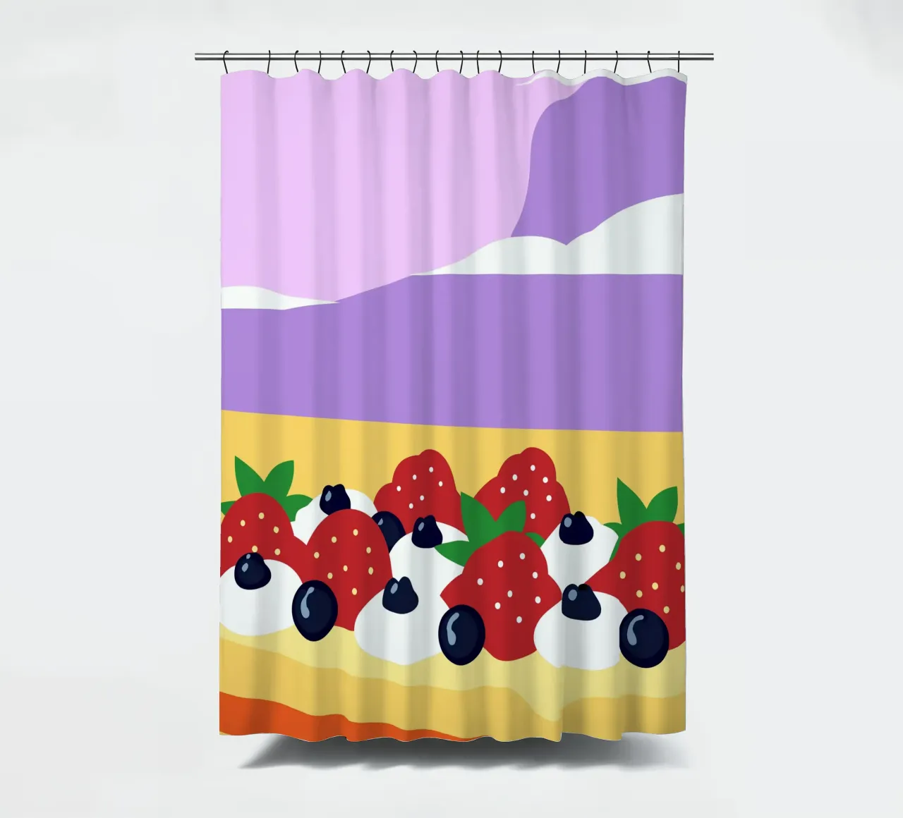 Crostata di fragole e mirtilli tenda da doccia da OFFICIAL FRUIT & VEGETABLES