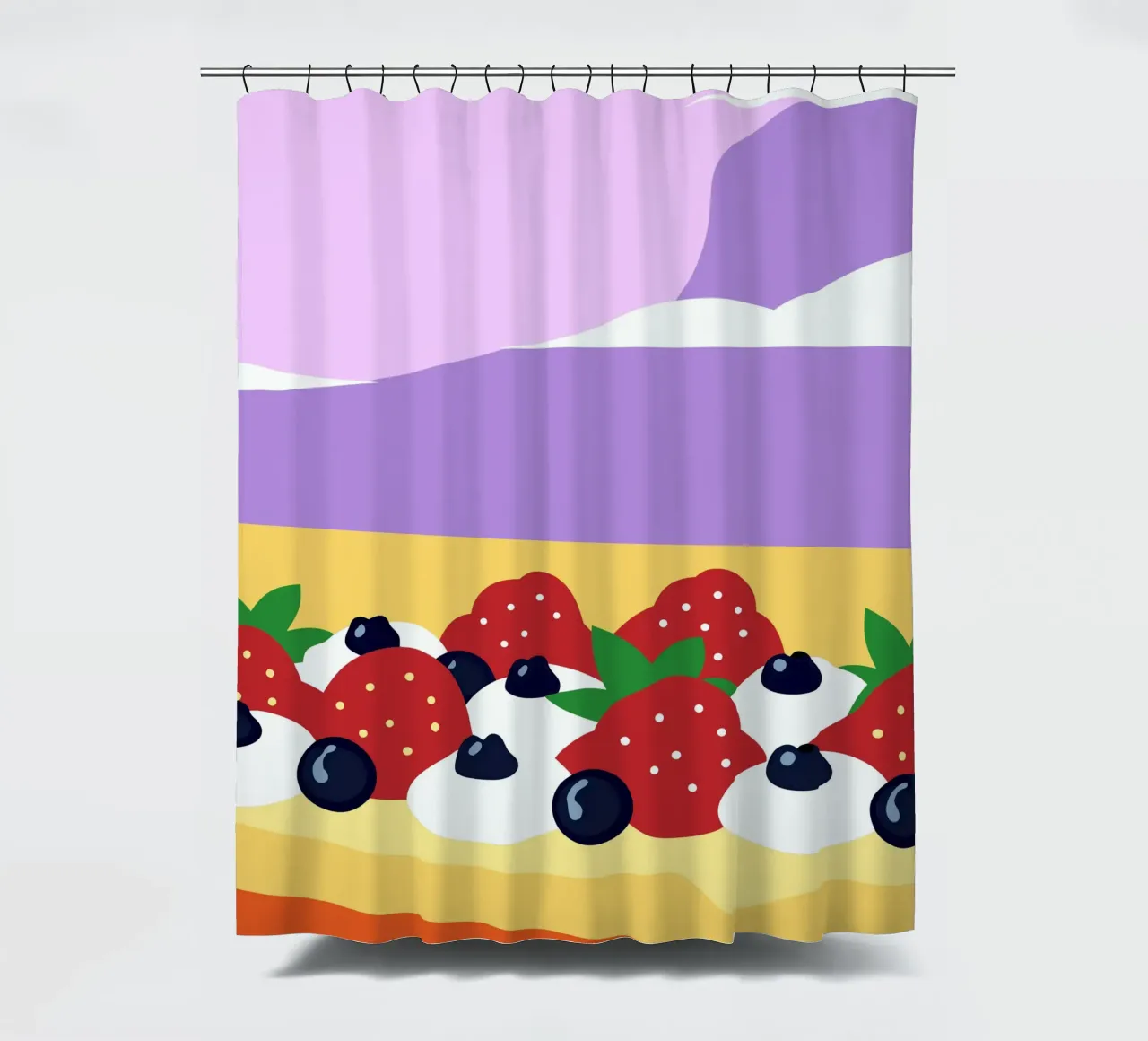 Crostata di fragole e mirtilli tenda da doccia da OFFICIAL FRUIT & VEGETABLES