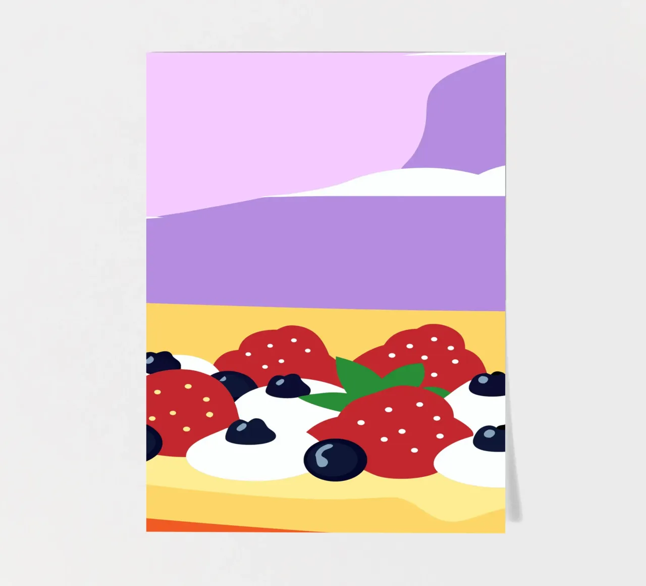 Crostata di fragole e mirtilli foglio adesivo da OFFICIAL FRUIT & VEGETABLES