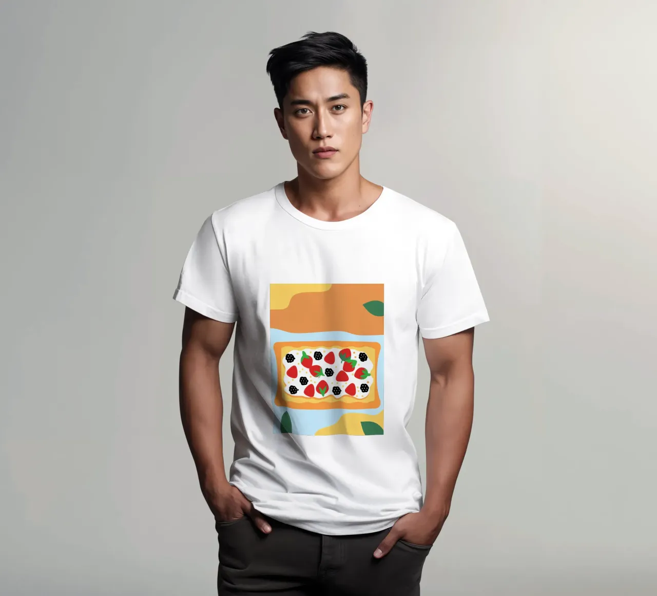Torta crostata con copertura di fragole e more t-shirt da OFFICIAL FRUIT & VEGETABLES
