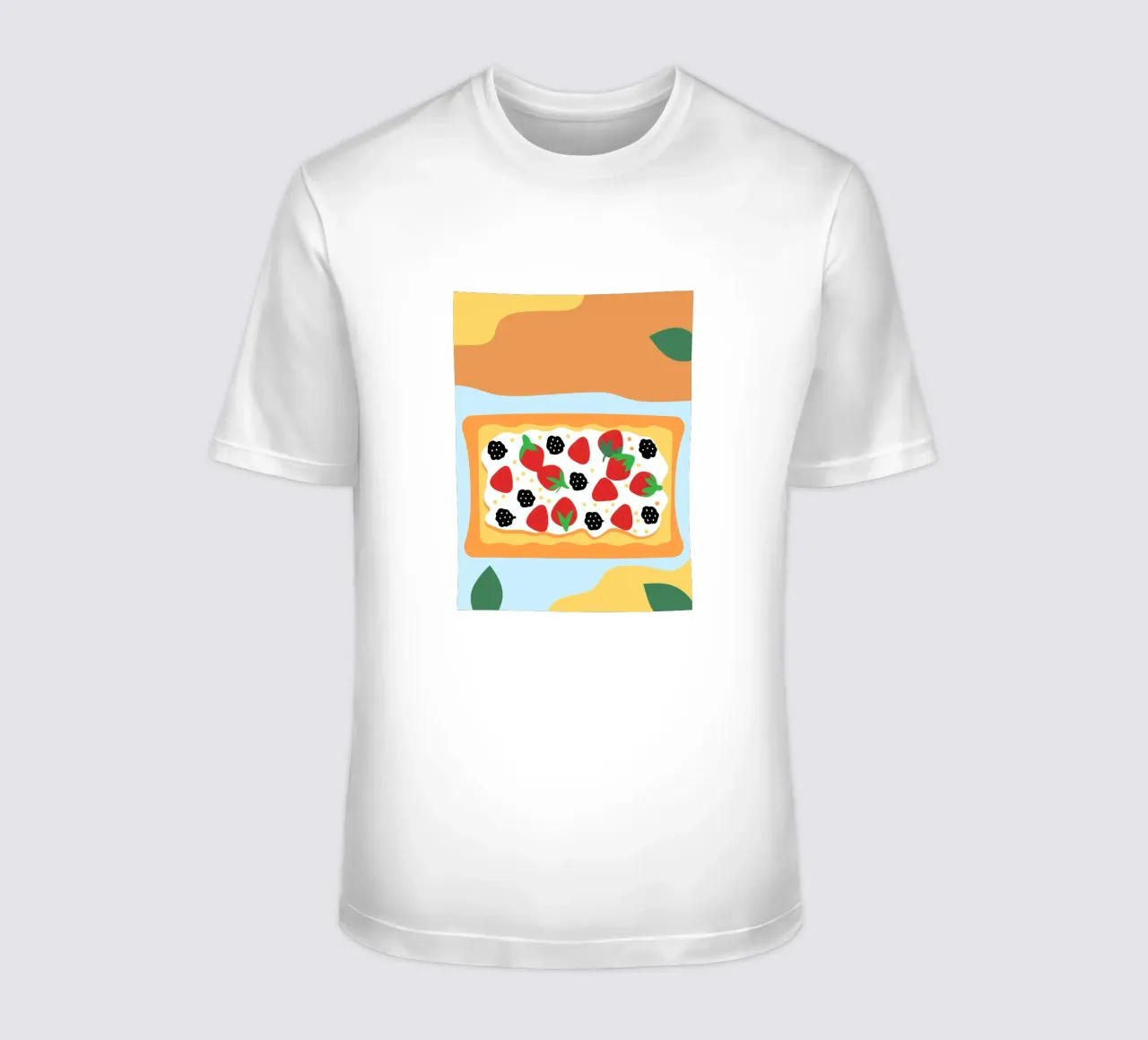 Torta crostata con copertura di fragole e more t-shirt da OFFICIAL FRUIT & VEGETABLES
