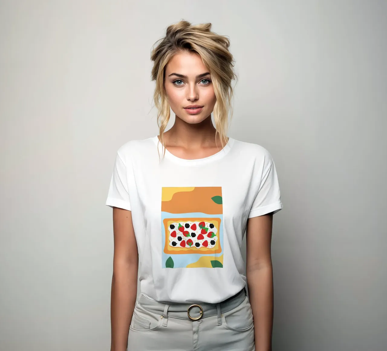 Torta crostata con copertura di fragole e more t-shirt da donna da OFFICIAL FRUIT & VEGETABLES