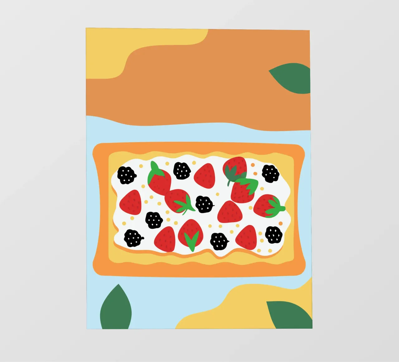 Torta crostata con copertura di fragole e more telo in pvc da OFFICIAL FRUIT & VEGETABLES