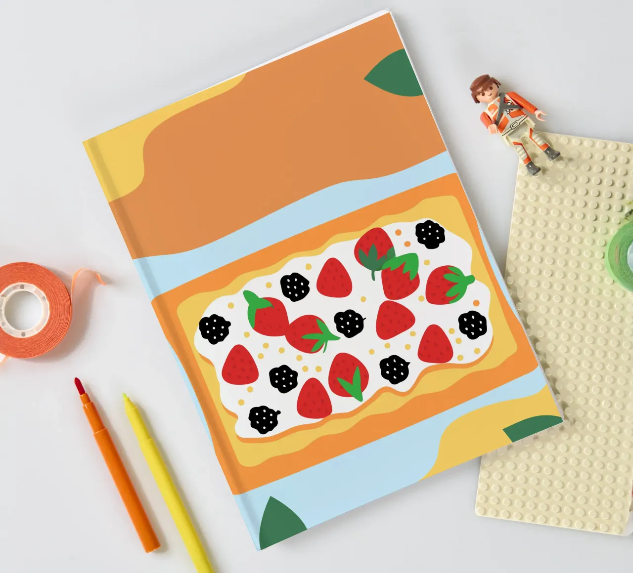 Tart Cake with Strawberry and Blackberry Topping notebook by OFFICIAL FRUIT & VEGETABLES