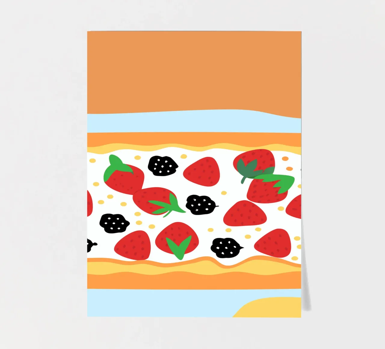 Torta crostata con copertura di fragole e more foglio adesivo da OFFICIAL FRUIT & VEGETABLES
