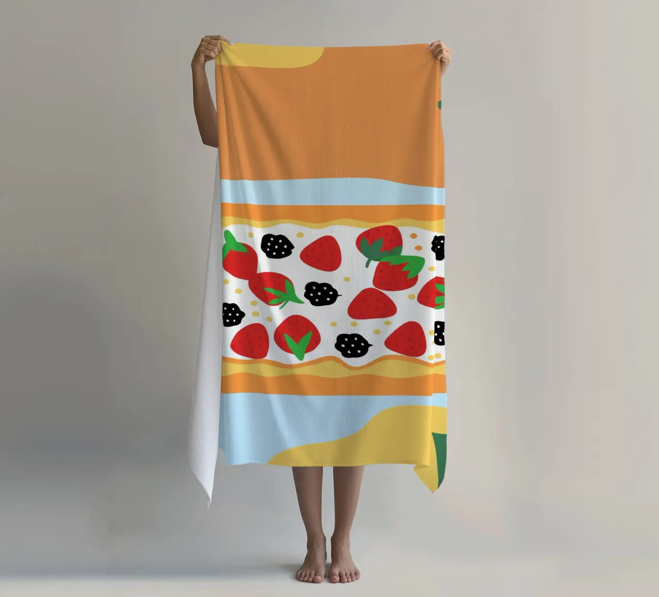 Torta crostata con copertura di fragole e more telo mare da OFFICIAL FRUIT & VEGETABLES