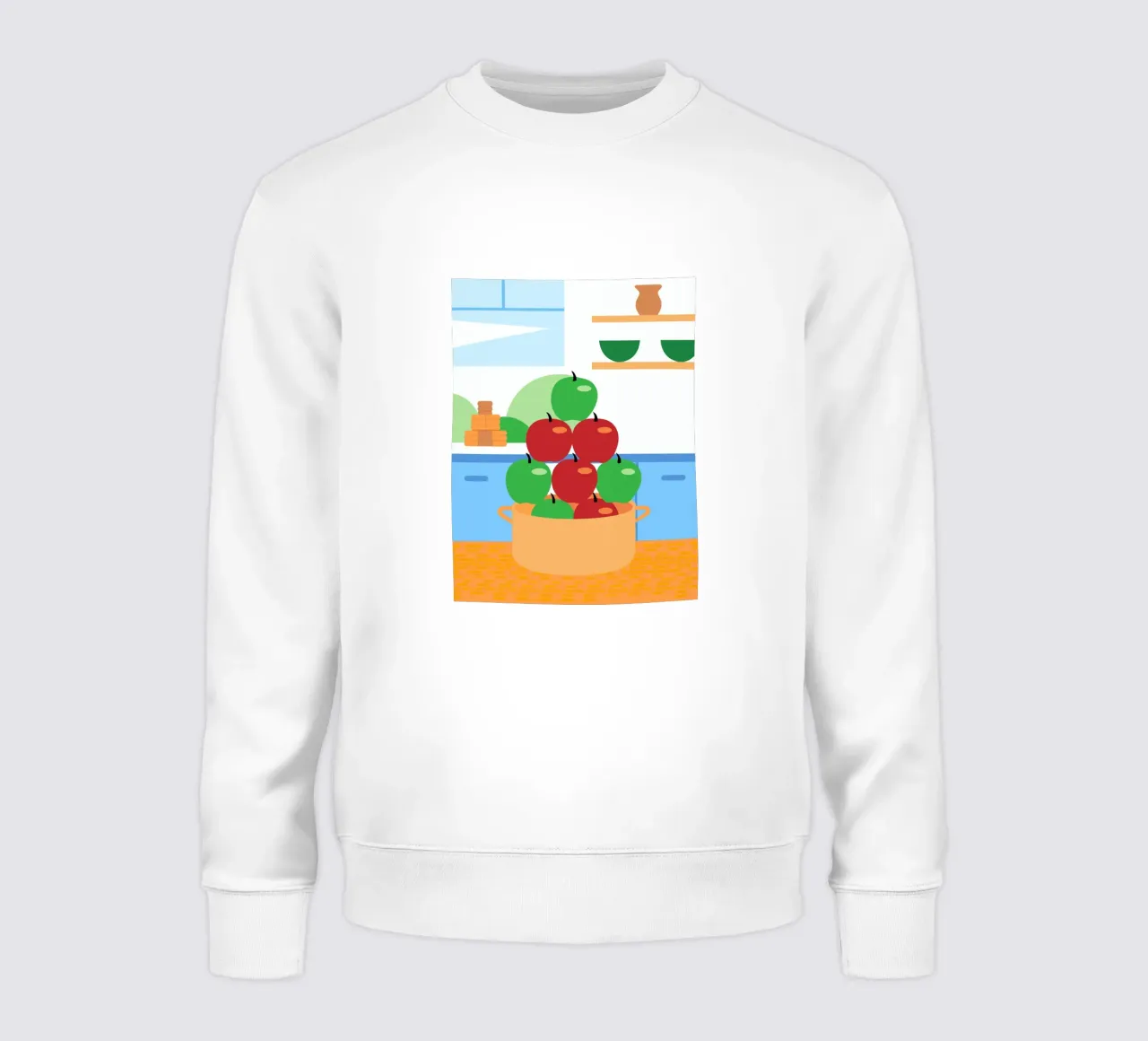 Manzanas rojas y verdes en una maceta sudadera de OFFICIAL FRUIT & VEGETABLES
