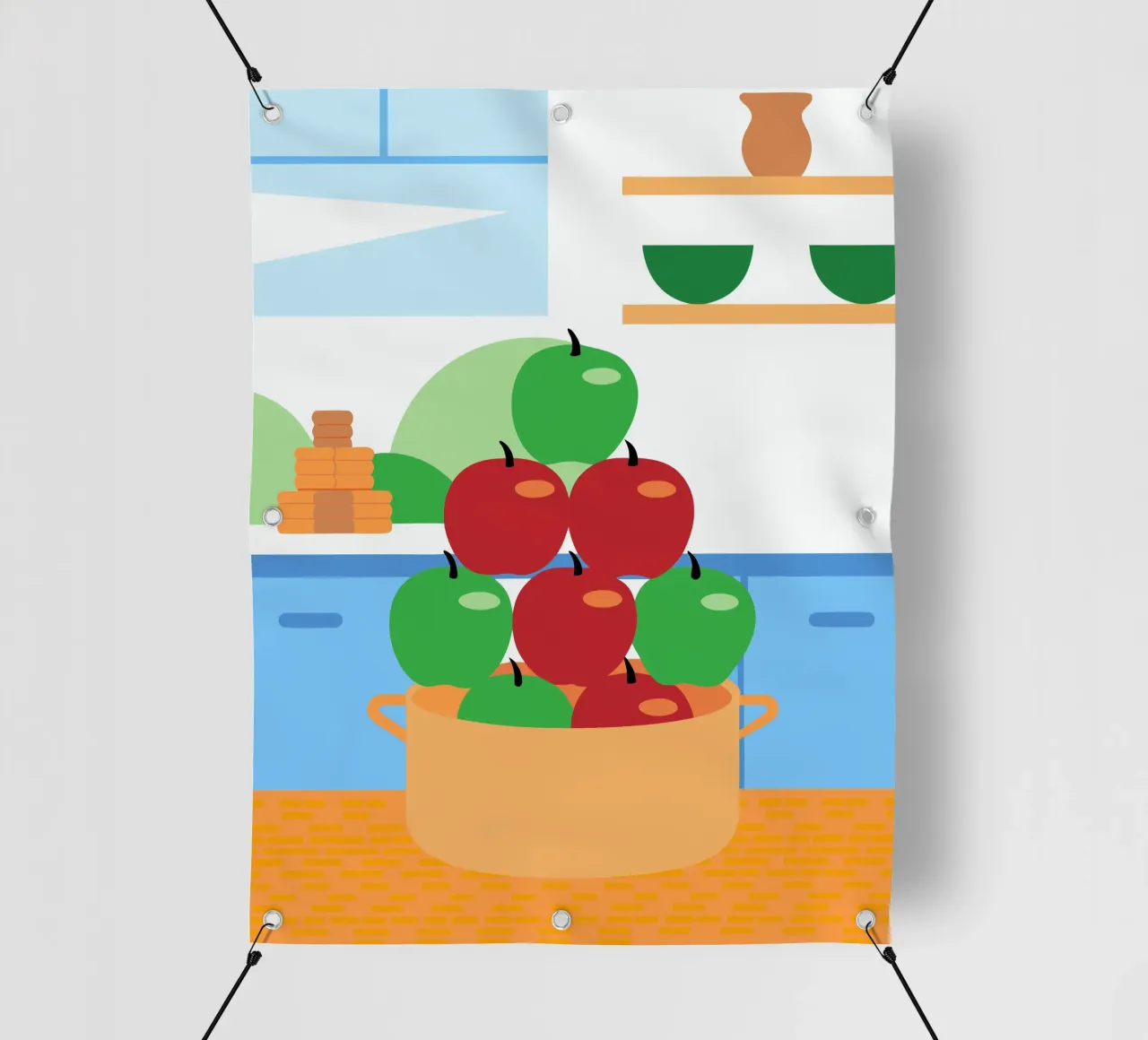 Mele rosse e verdi in vaso telo in pvc da OFFICIAL FRUIT & VEGETABLES