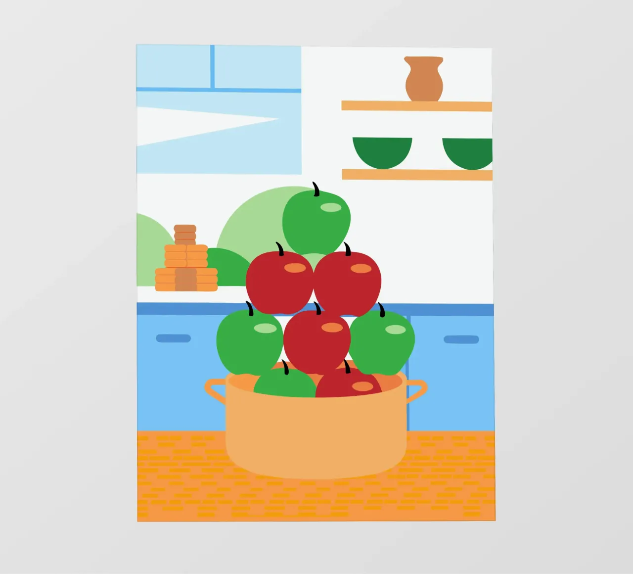 Mele rosse e verdi in vaso telo in pvc da OFFICIAL FRUIT & VEGETABLES