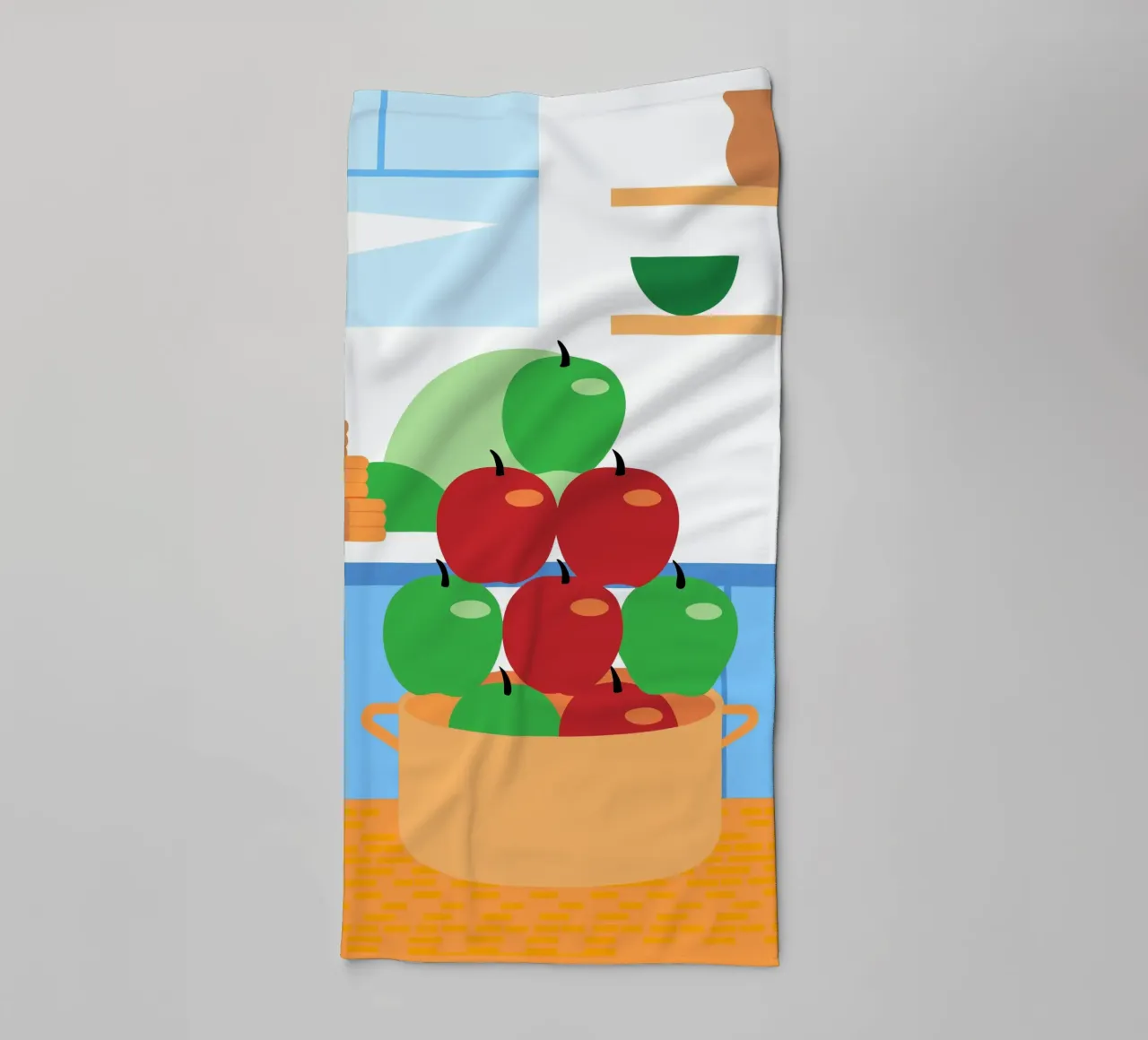 Red and Green Apples in a Pot towel by OFFICIAL FRUIT & VEGETABLES