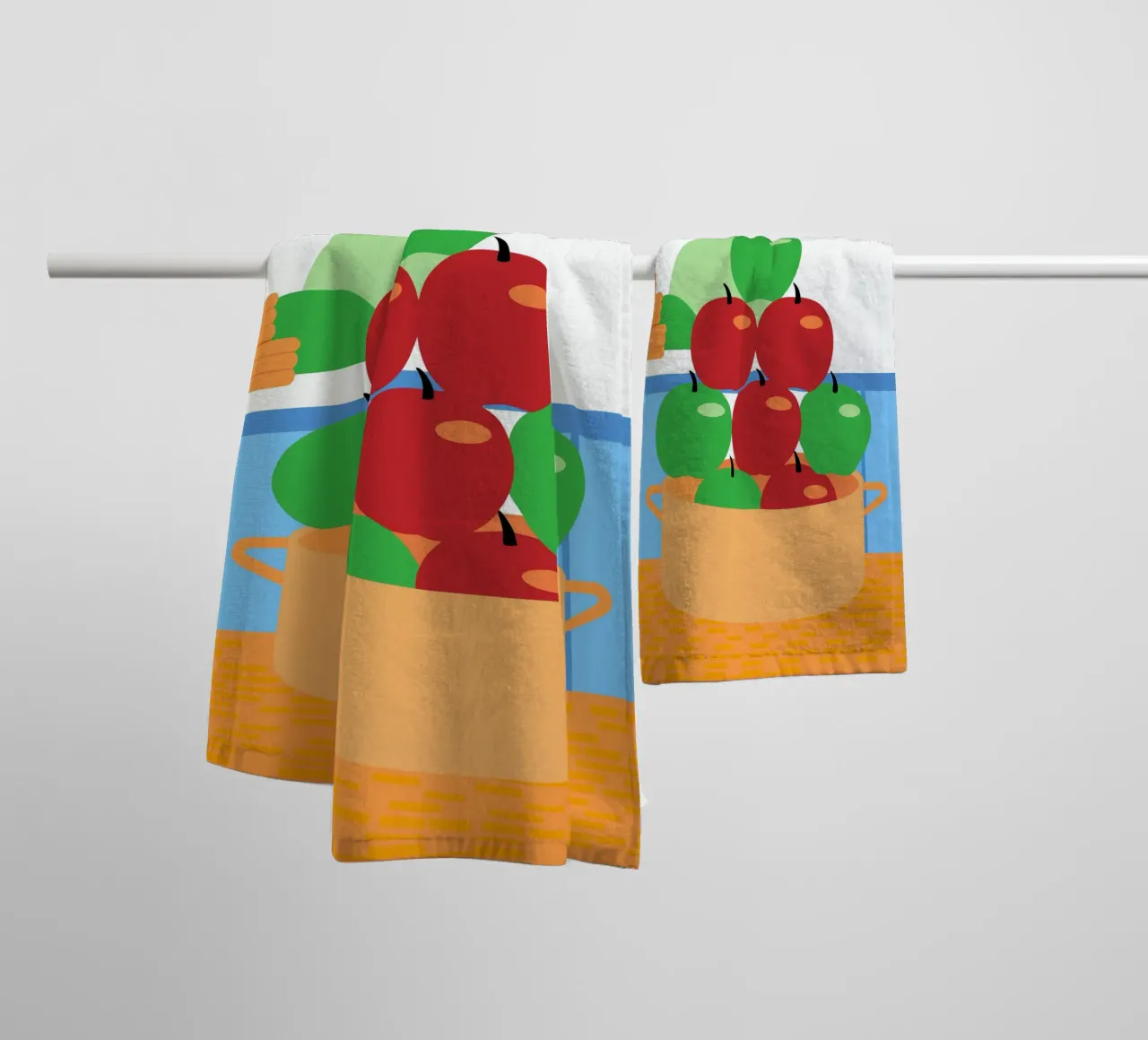 Red and Green Apples in a Pot towel by OFFICIAL FRUIT & VEGETABLES