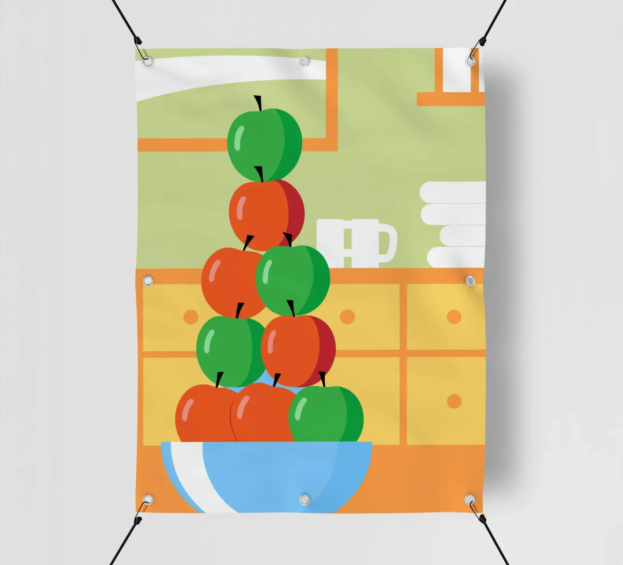 Mele rosse e verdi in una ciotola telo in pvc da OFFICIAL FRUIT & VEGETABLES