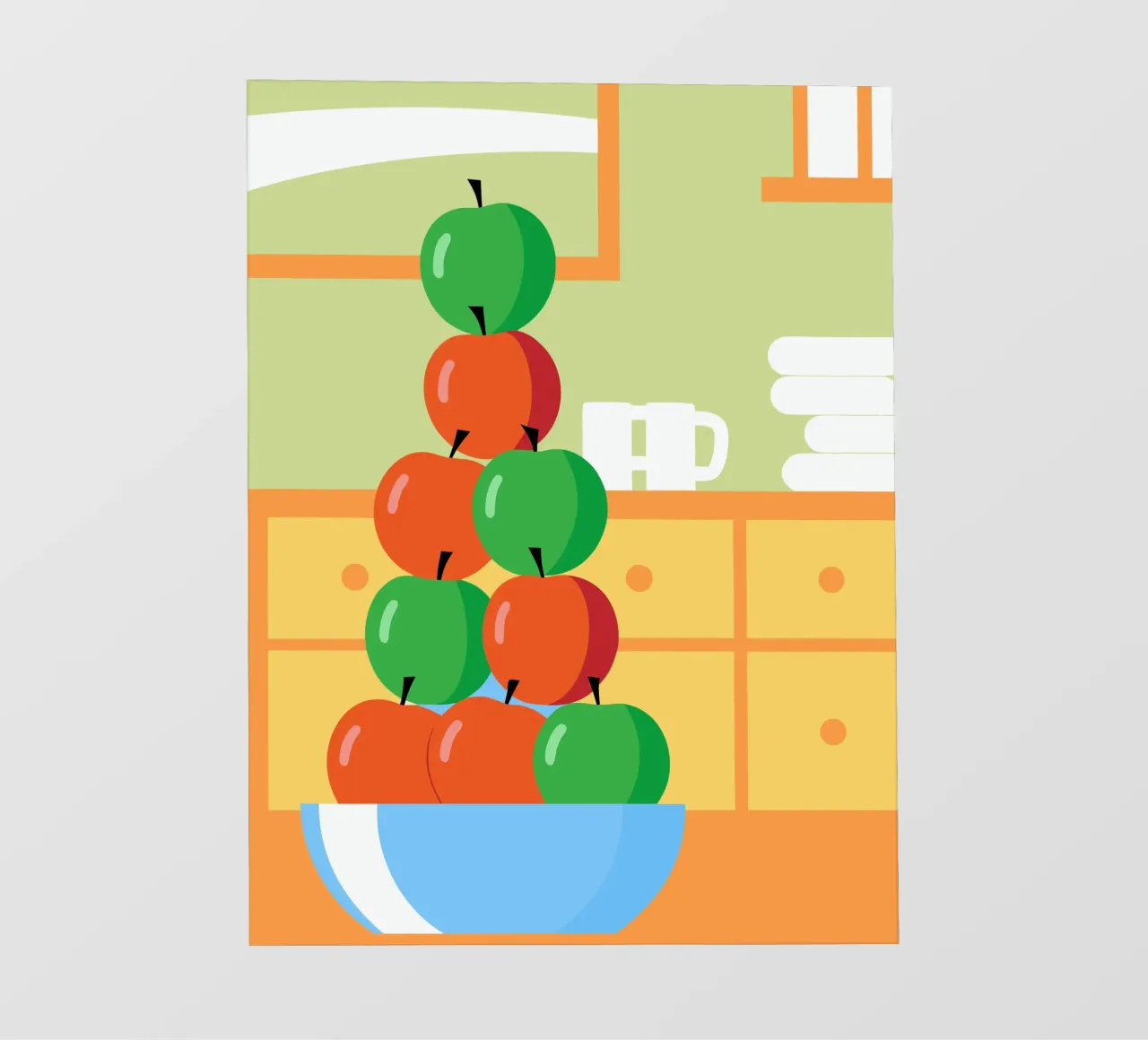 Mele rosse e verdi in una ciotola telo in pvc da OFFICIAL FRUIT & VEGETABLES