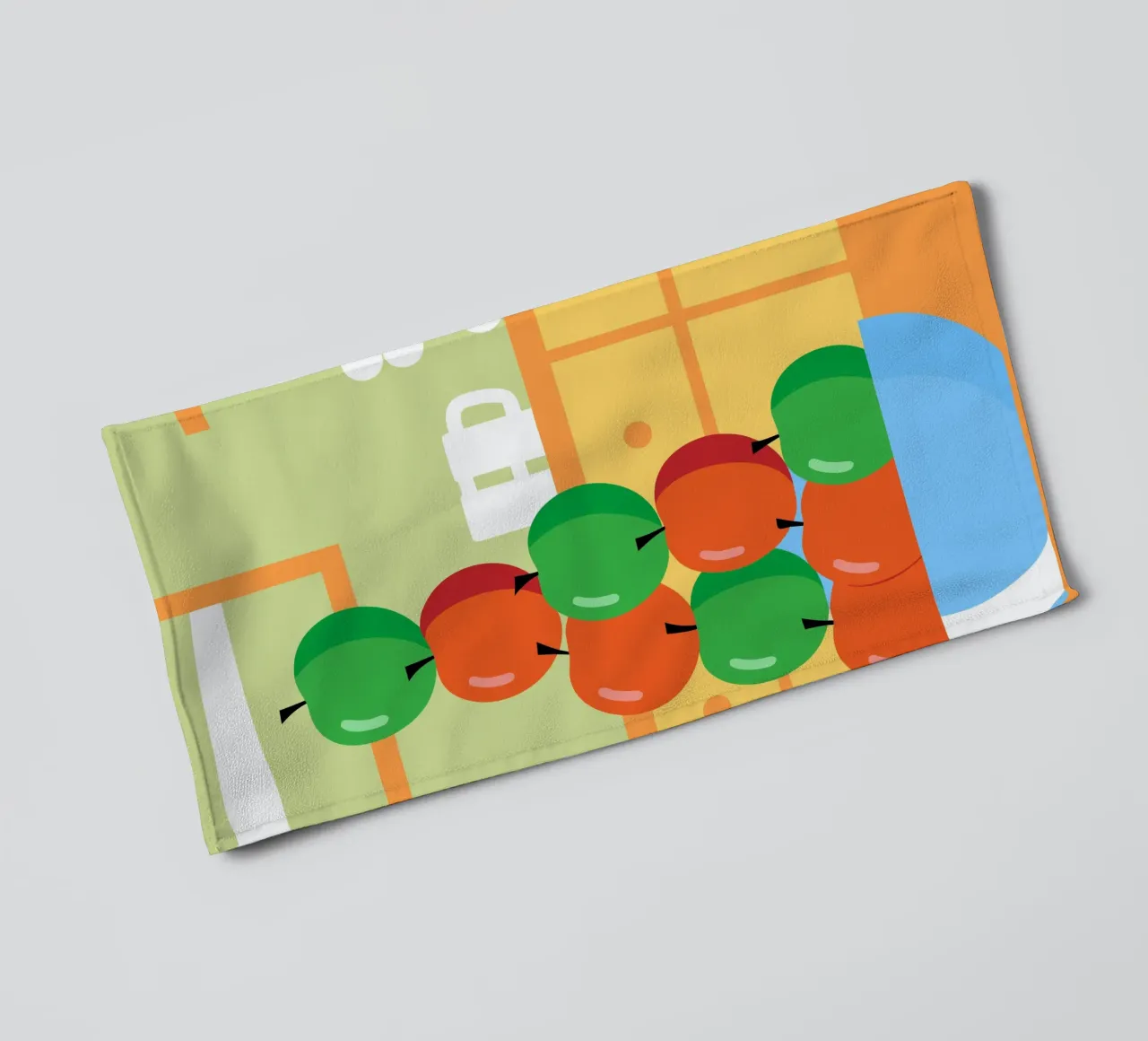 Red and Green Apples in a Bowl towel by OFFICIAL FRUIT & VEGETABLES
