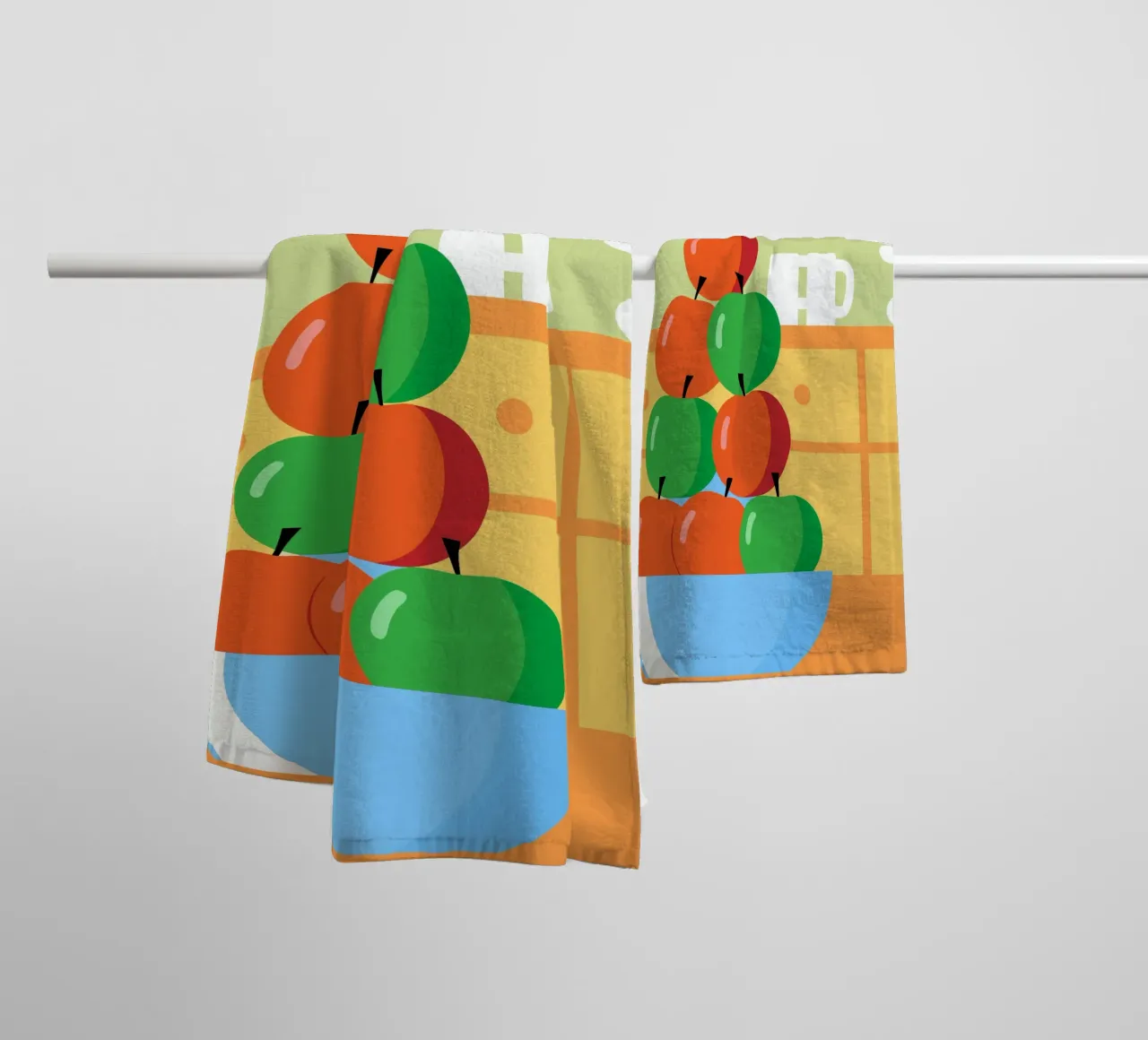 Red and Green Apples in a Bowl towel by OFFICIAL FRUIT & VEGETABLES