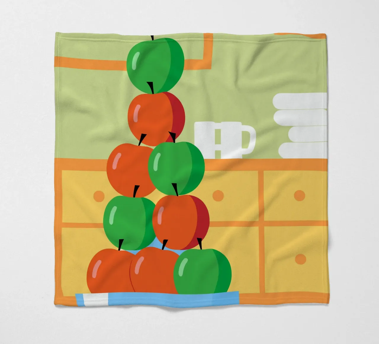 Mele rosse e verdi in una ciotola coperta in pile da OFFICIAL FRUIT & VEGETABLES
