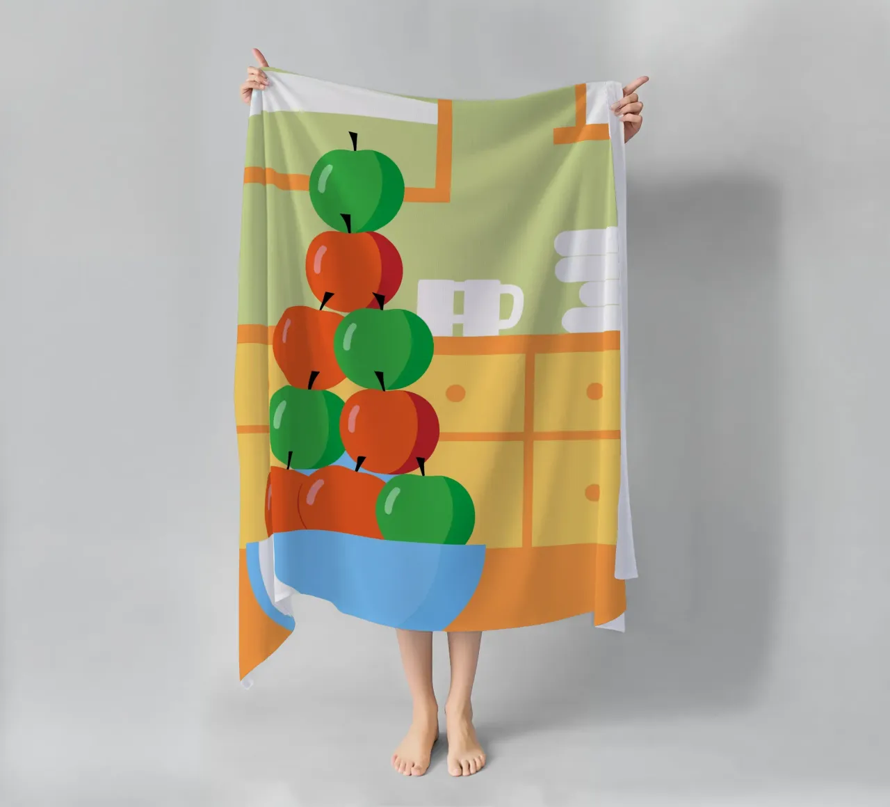 Mele rosse e verdi in una ciotola telo mare da OFFICIAL FRUIT & VEGETABLES