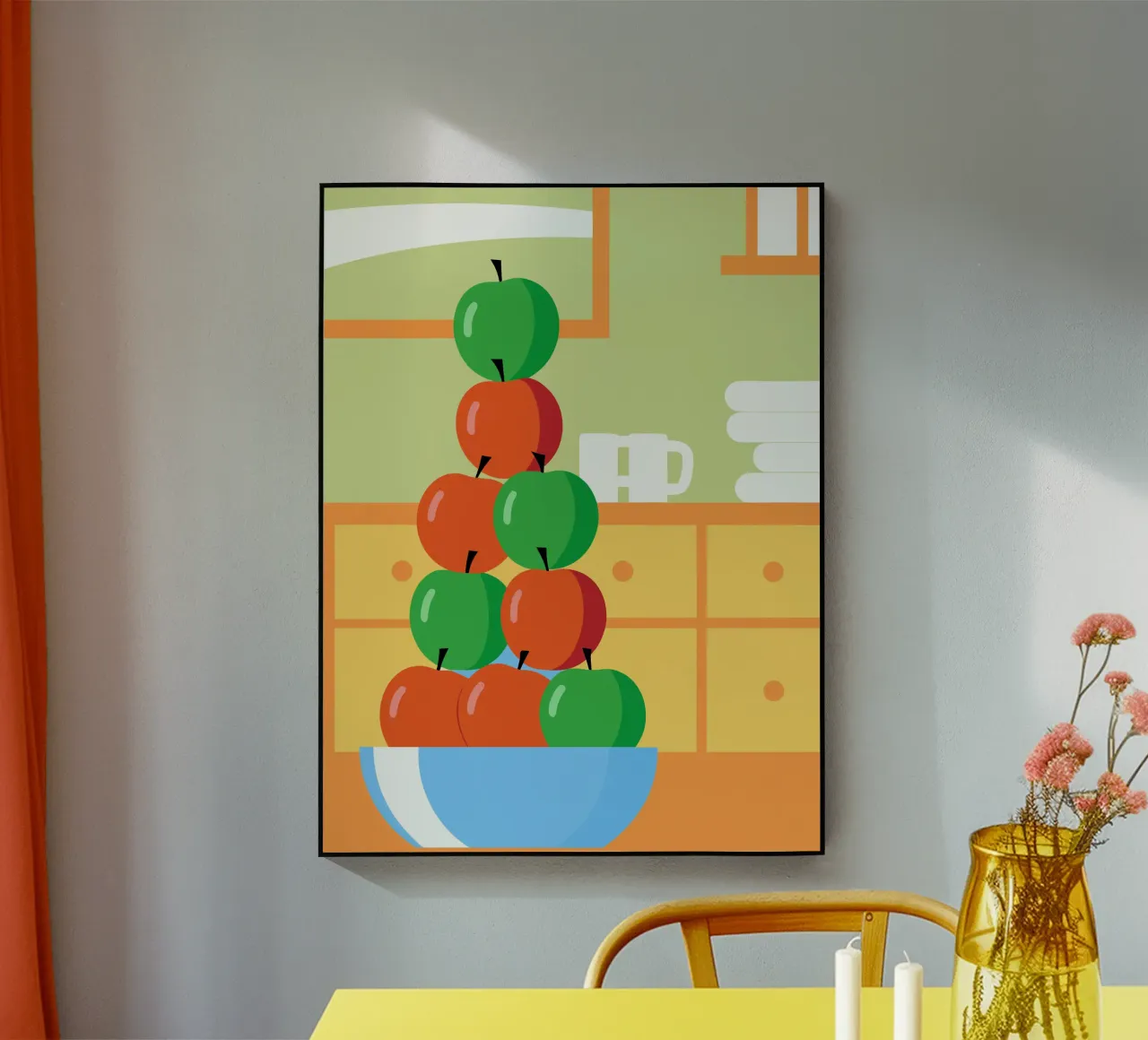 Mele rosse e verdi in una ciotola plexiglass da OFFICIAL FRUIT & VEGETABLES