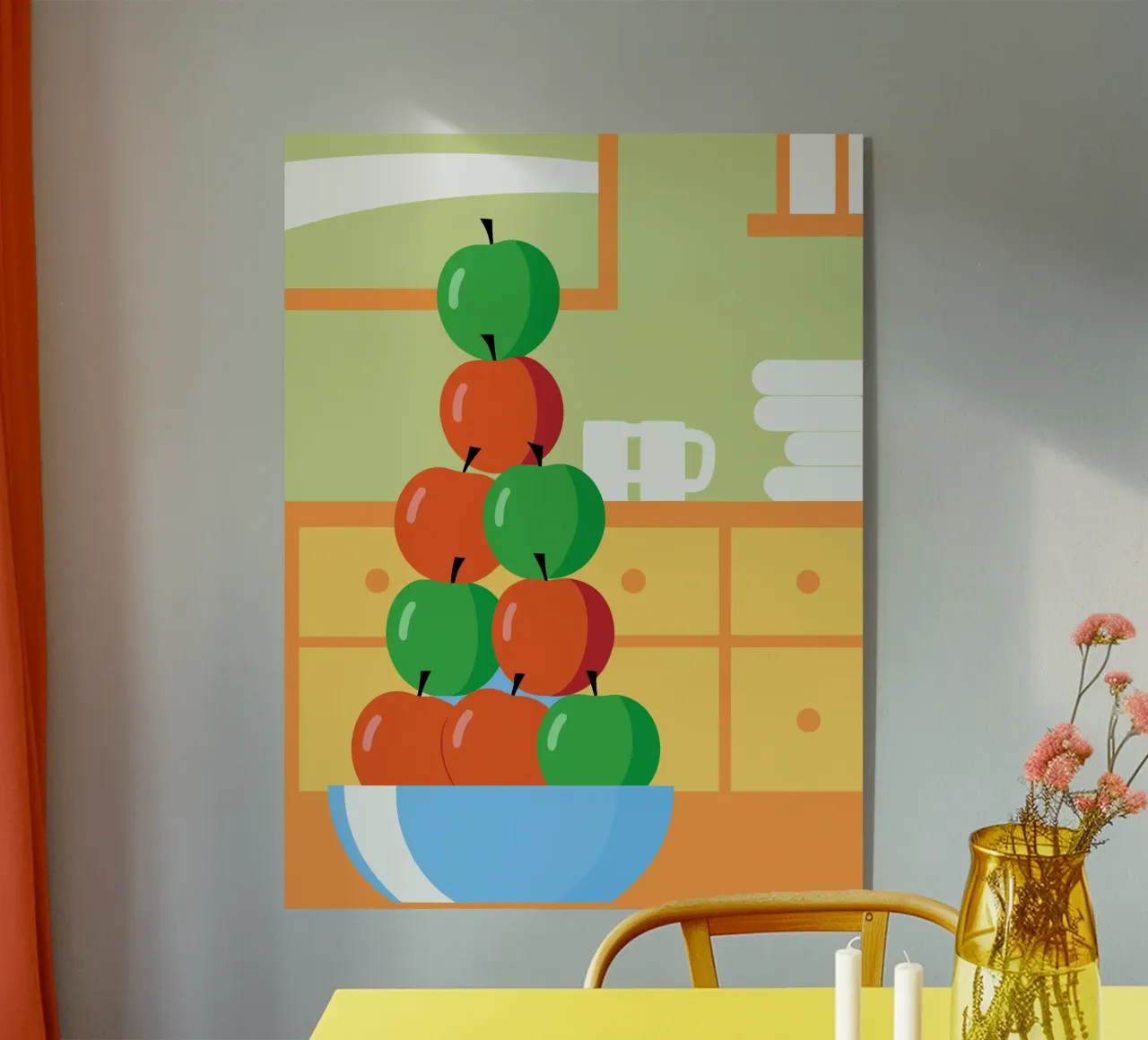 Mele rosse e verdi in una ciotola plexiglass da OFFICIAL FRUIT & VEGETABLES
