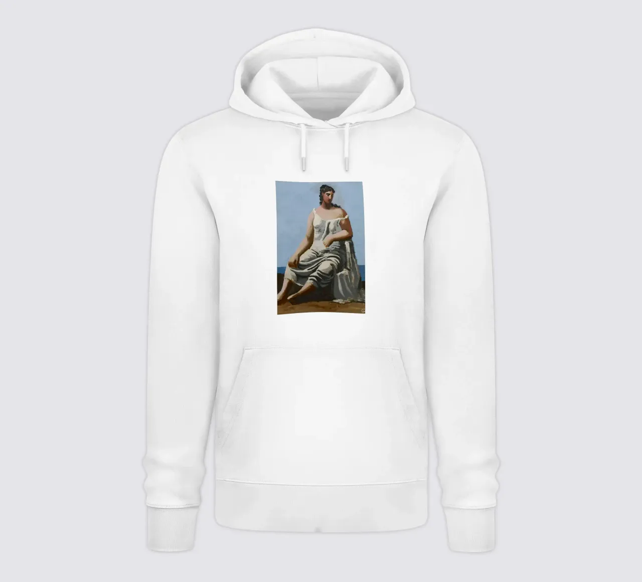Gemälde einer schönen Frau in einem weißen Kleid Hoodie von eternal nino