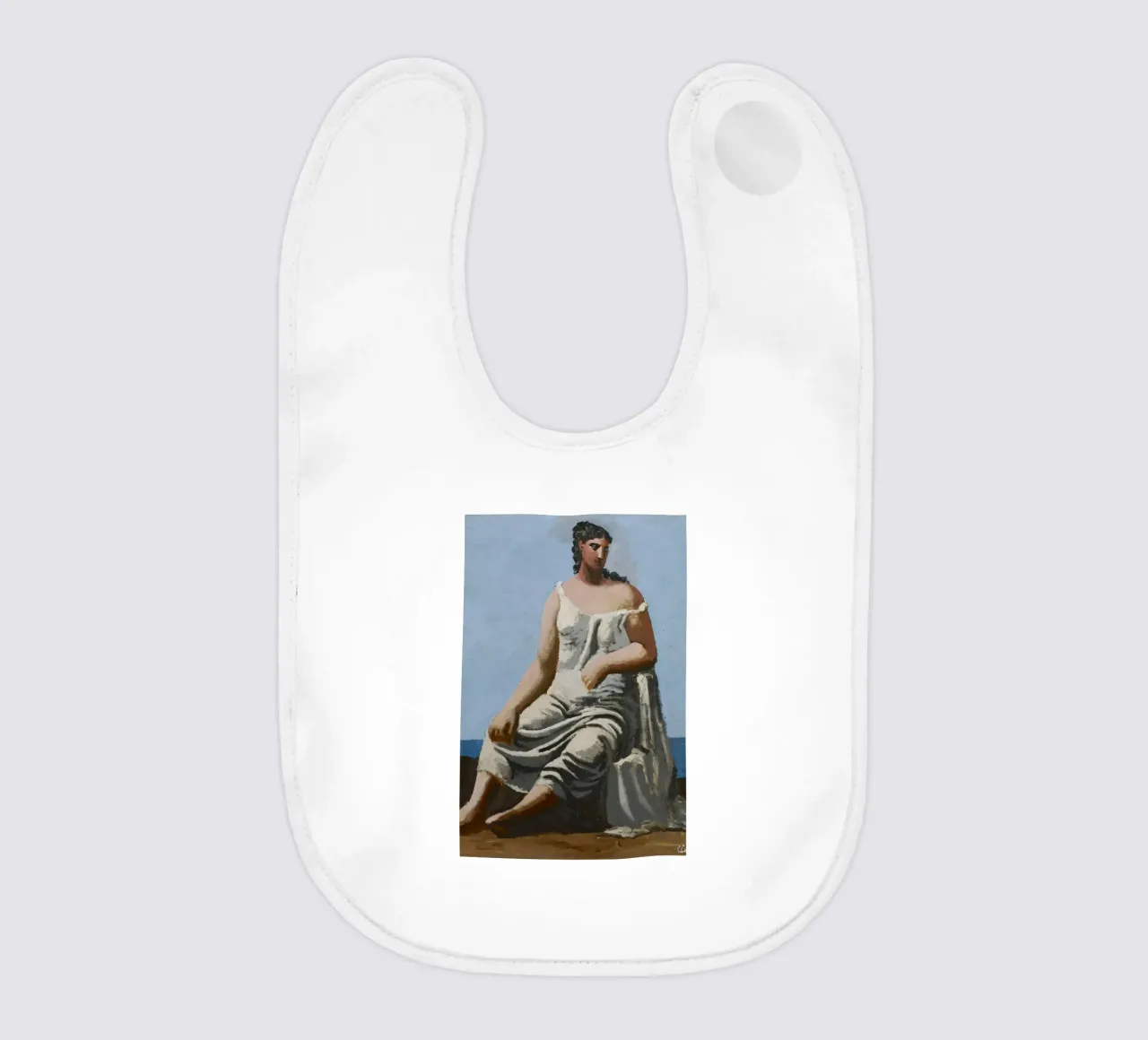 dipinto di una bella donna in abito bianco bavaglino da eternal nino