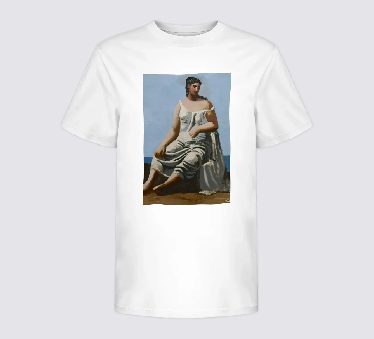 dipinto di una bella donna in abito bianco t-shirt bambini da eternal nino