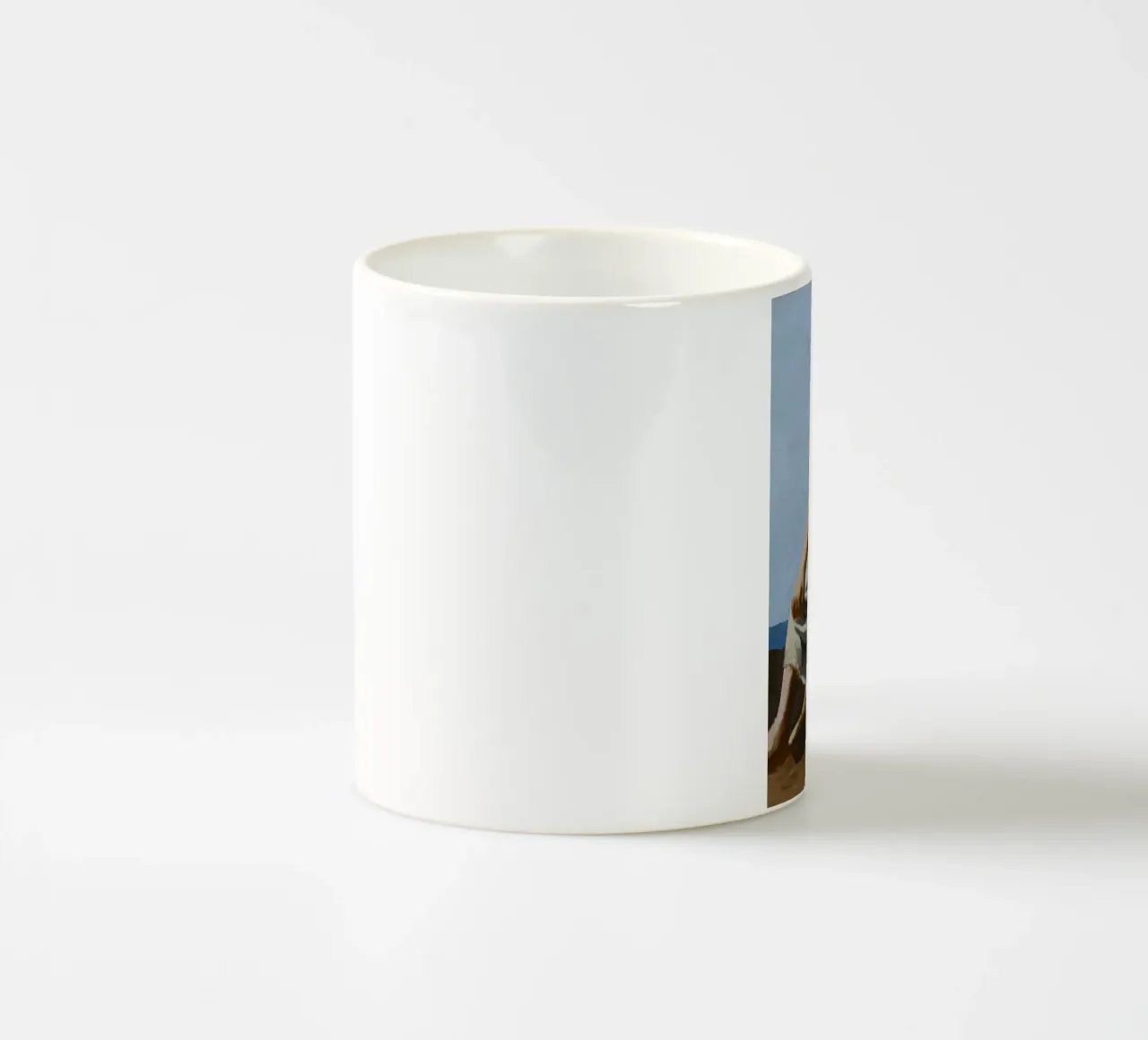 dipinto di una bella donna in abito bianco tazza in ceramica da eternal nino