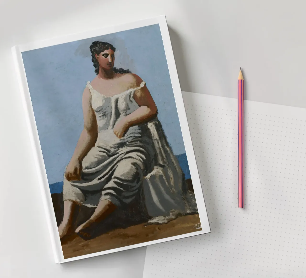 dipinto di una bella donna in abito bianco diario da eternal nino