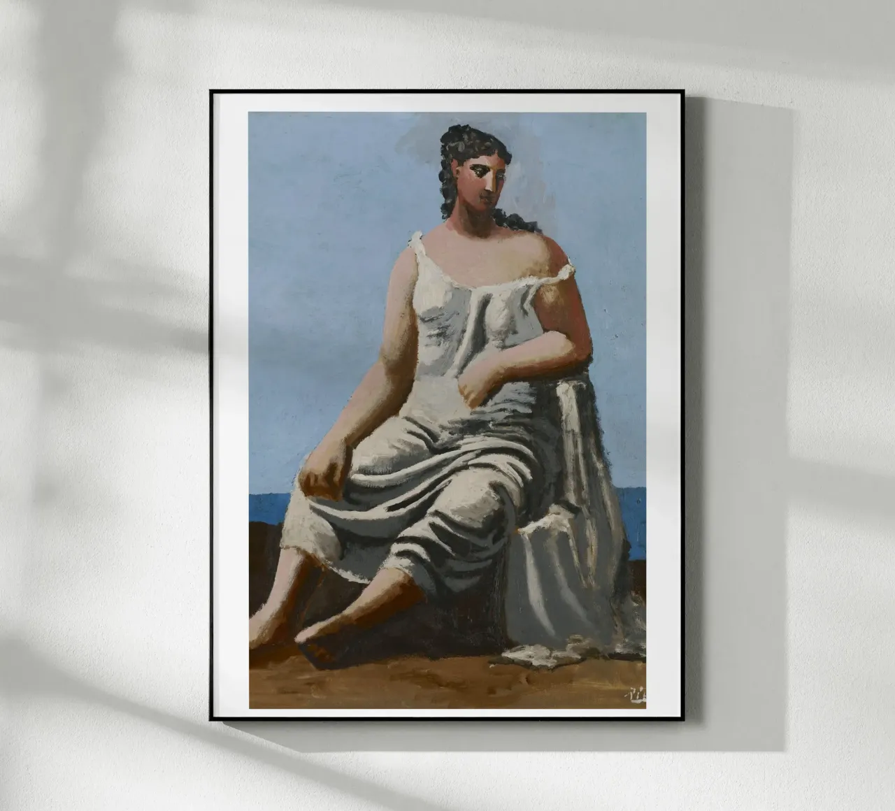 dipinto di una bella donna in abito bianco plexiglass da eternal nino