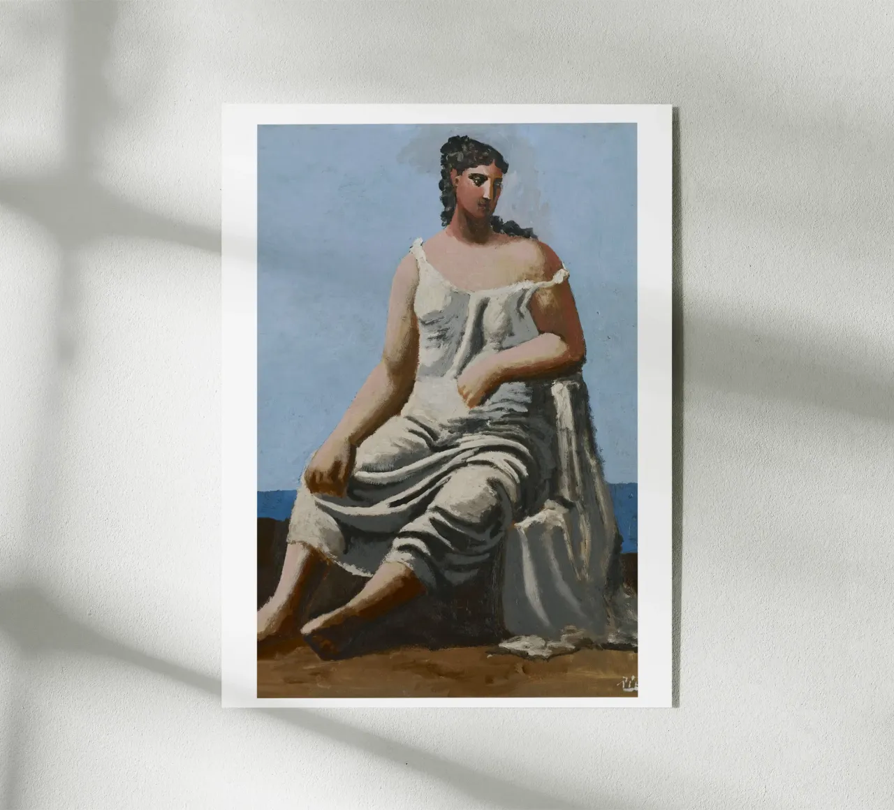 dipinto di una bella donna in abito bianco plexiglass da eternal nino