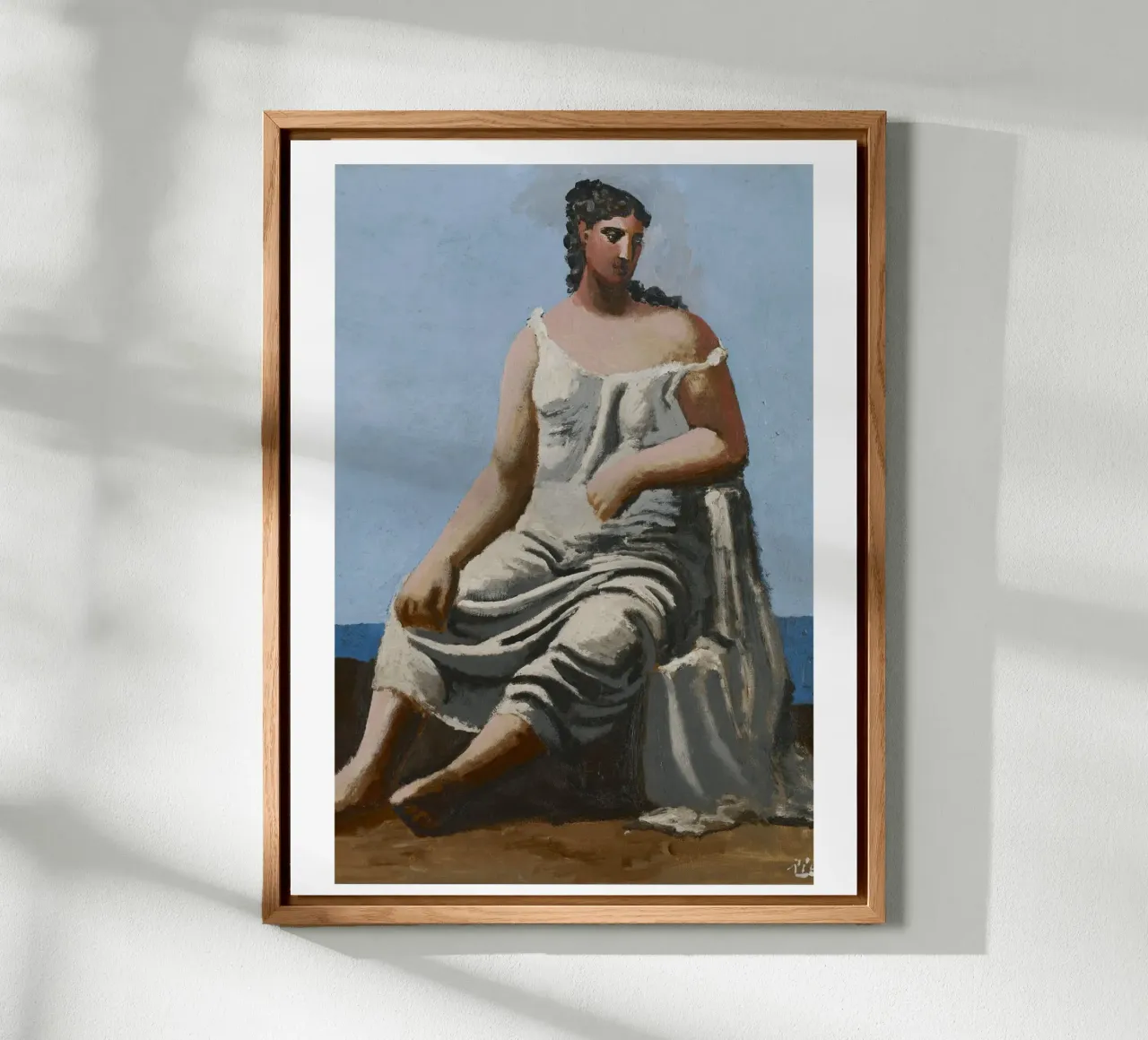 dipinto di una bella donna in abito bianco alluminio dibond da eternal nino