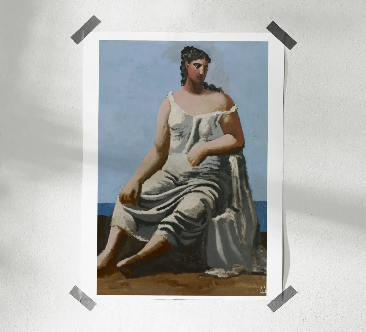 dipinto di una bella donna in abito bianco carta hahnemühle da eternal nino