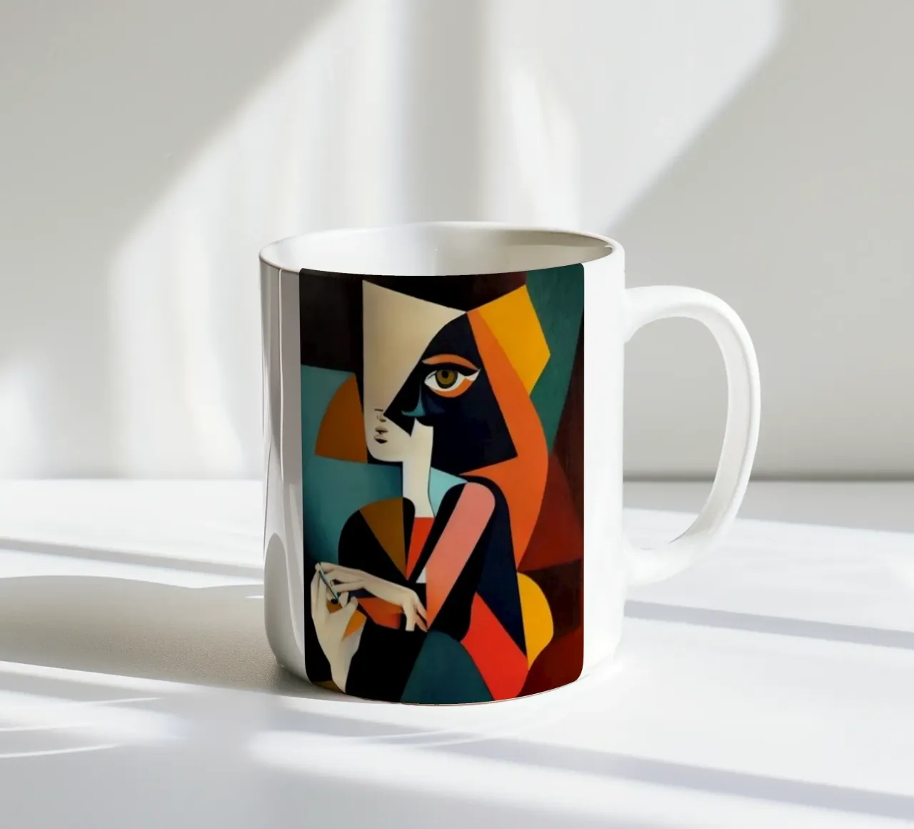 pittura astratta di donna tazza in ceramica da eternal nino