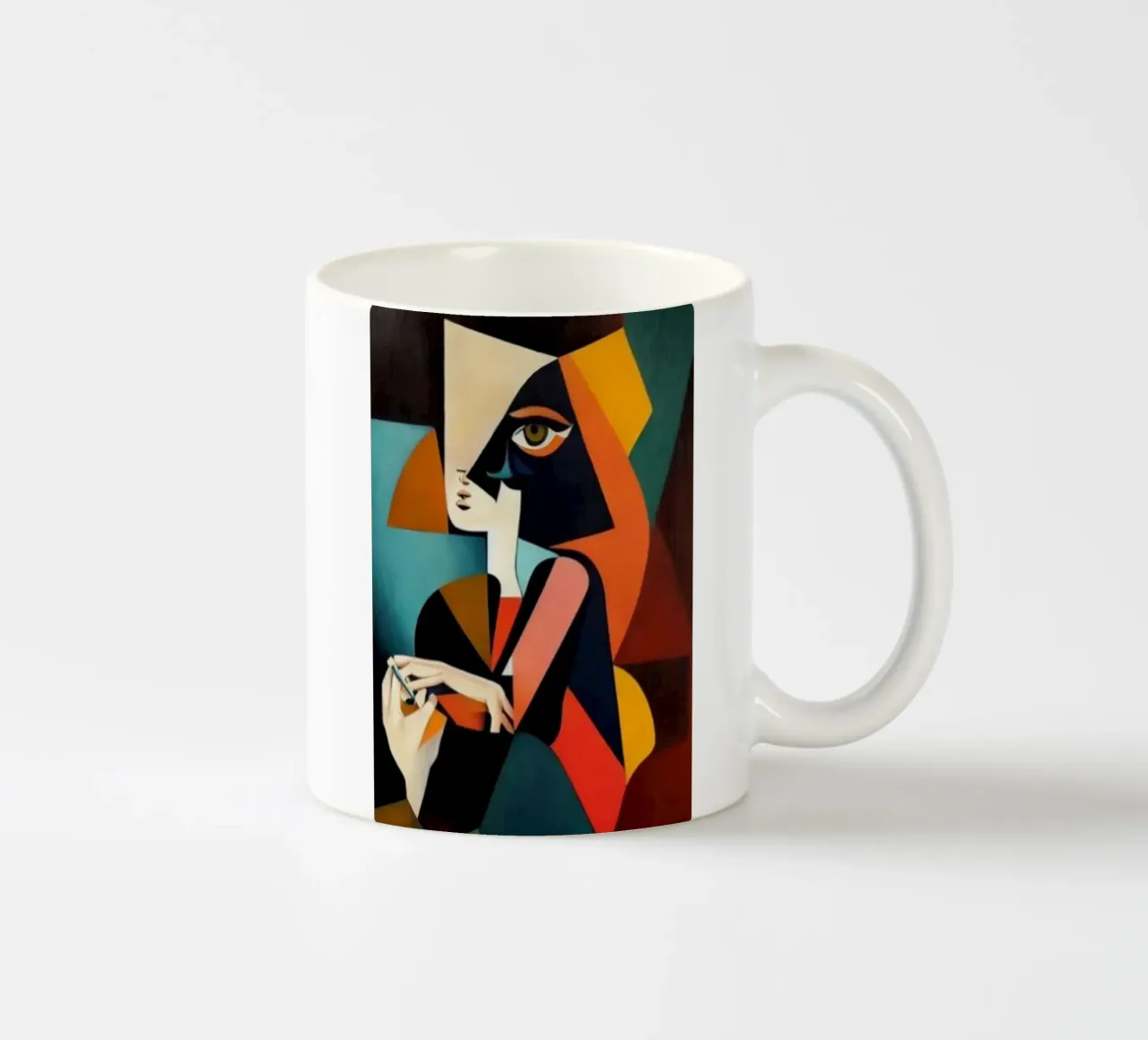 pittura astratta di donna tazza in ceramica da eternal nino