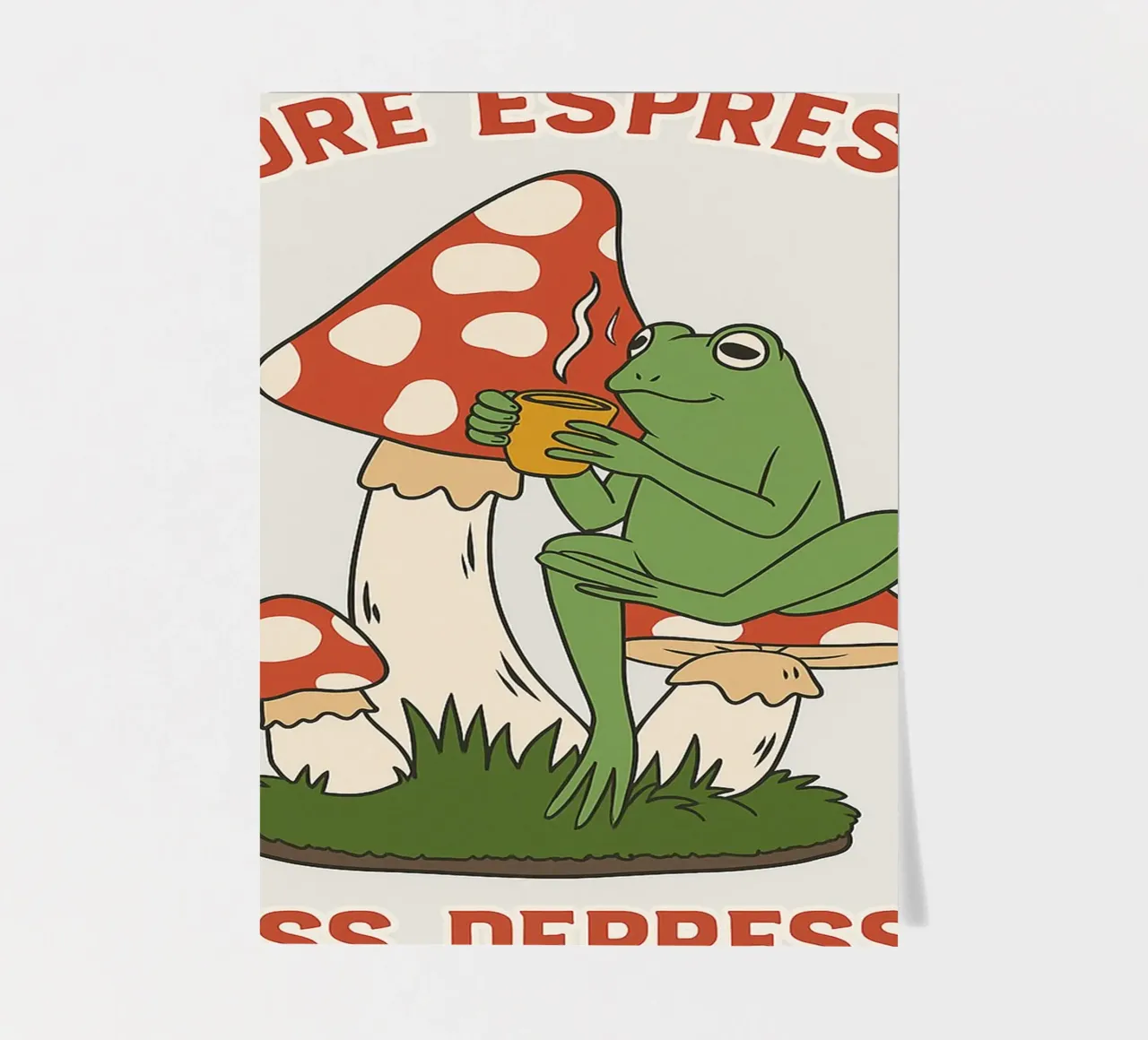 rana divertente più espresso meno despresso foglio adesivo da Botania